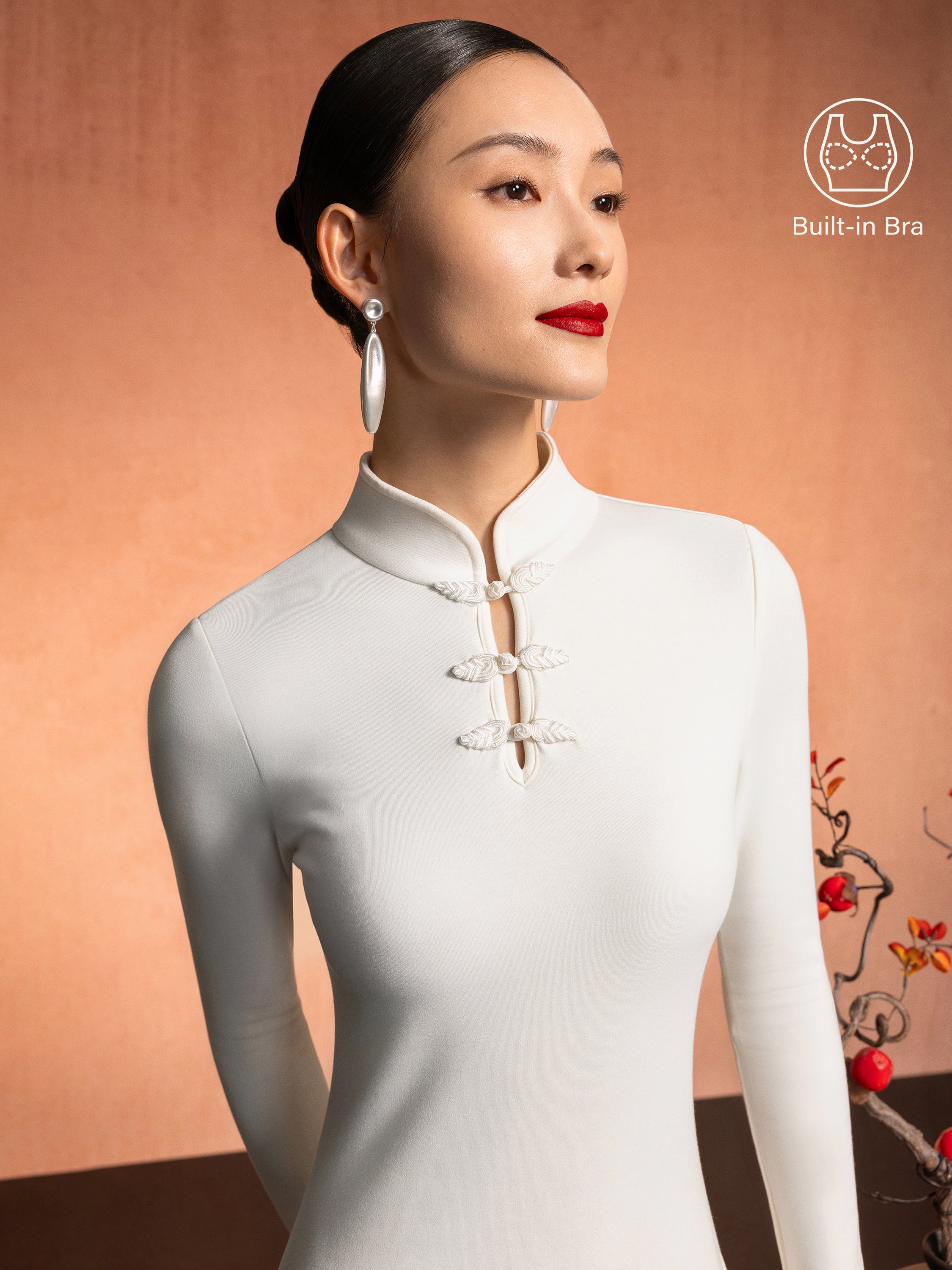 Mandarin Collar Frog Button Midi Brami Dress Limited Edition