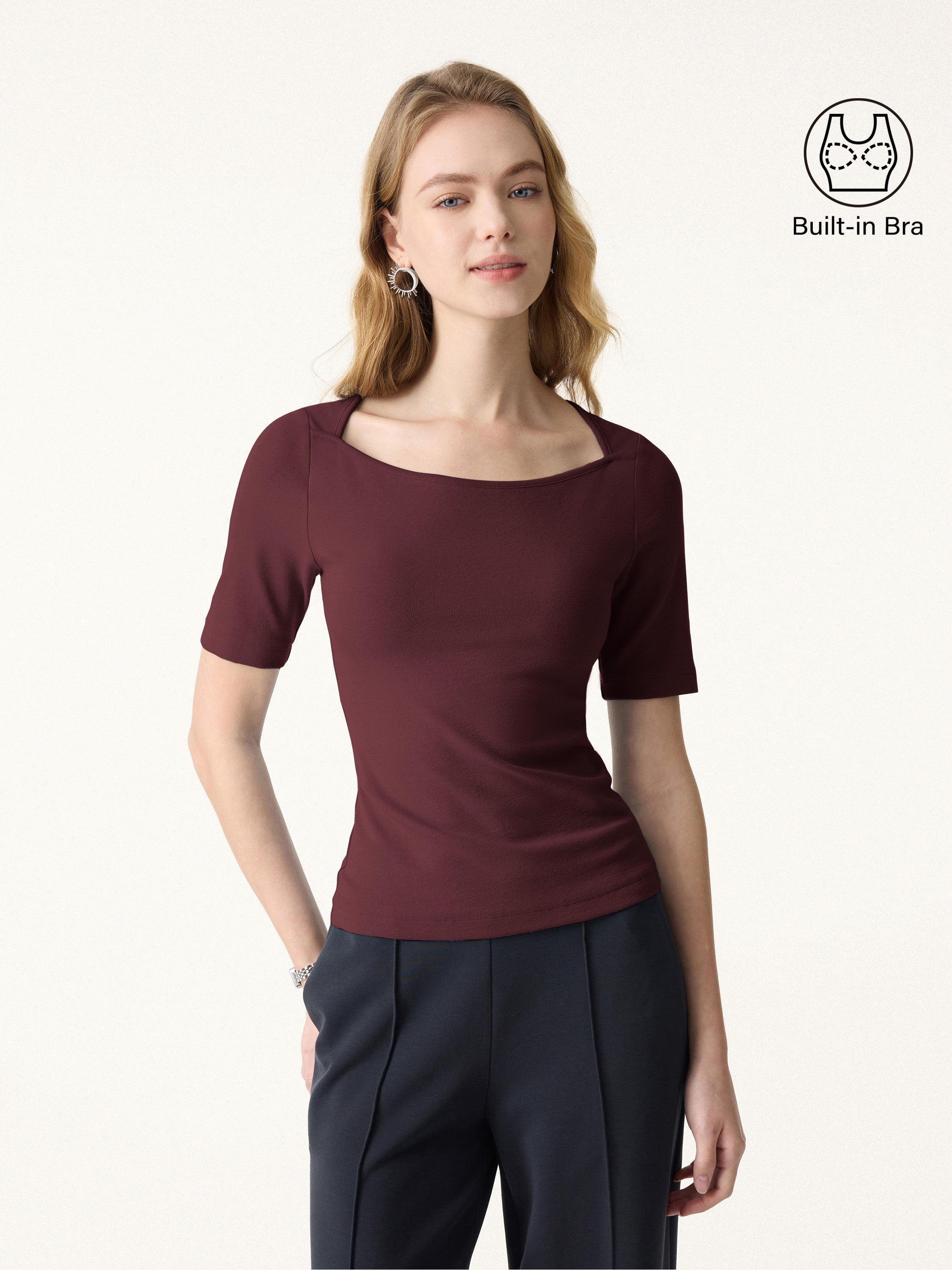 Cotton Lyocell Scoop Neck Short Sleeve Brami
