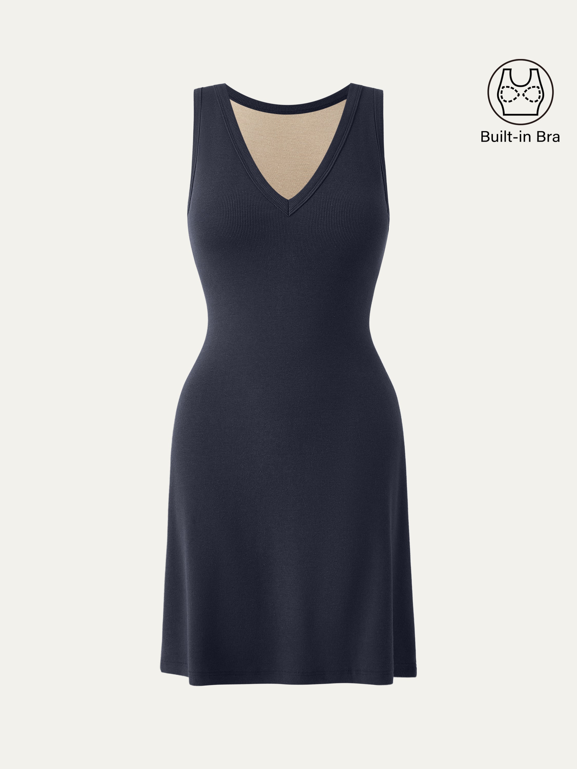 Flattering V-neck A-line New Airy Brami Tank Dress