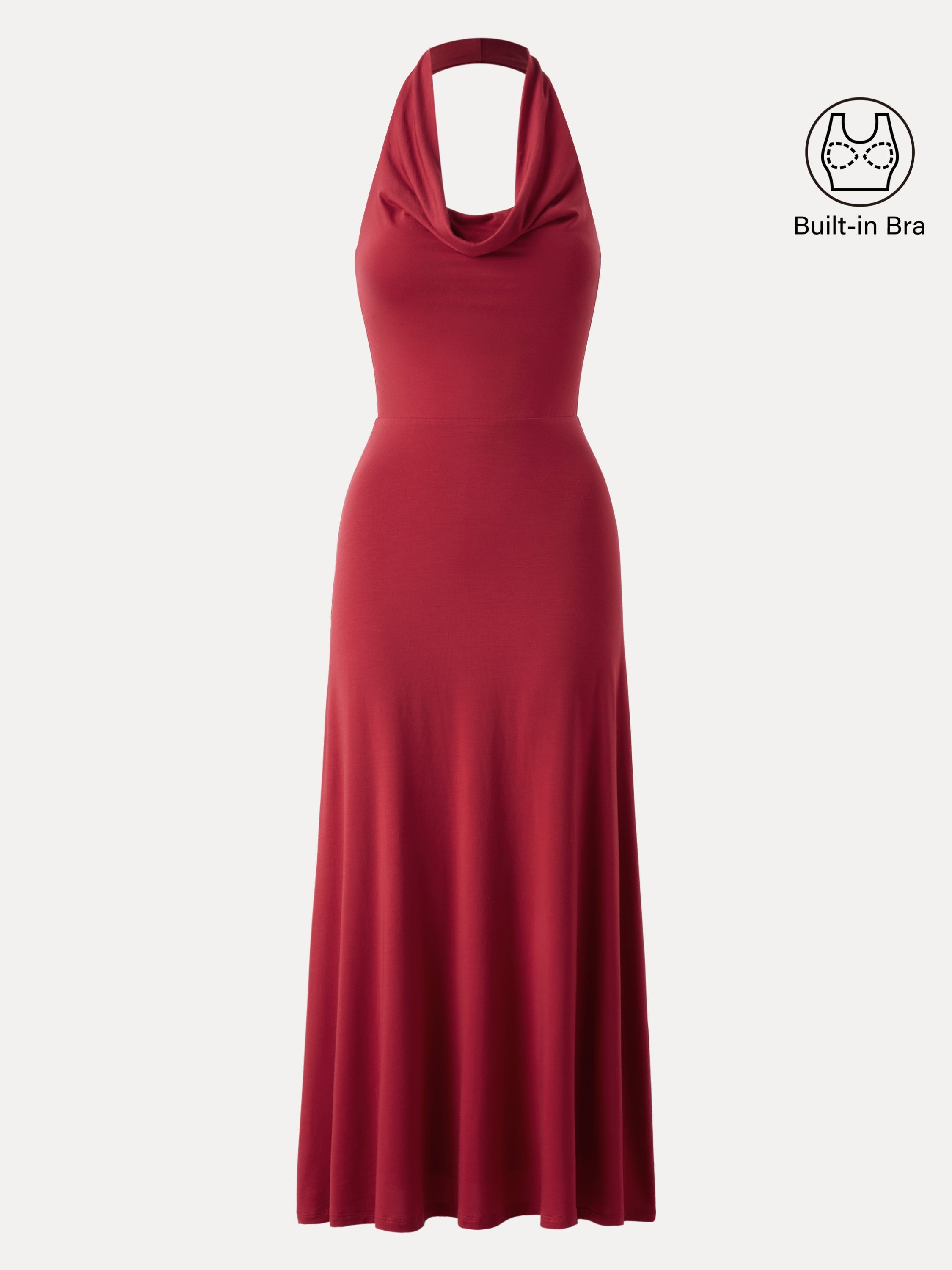 Stunning Cowl Neck Flared Maxi Brami Dress