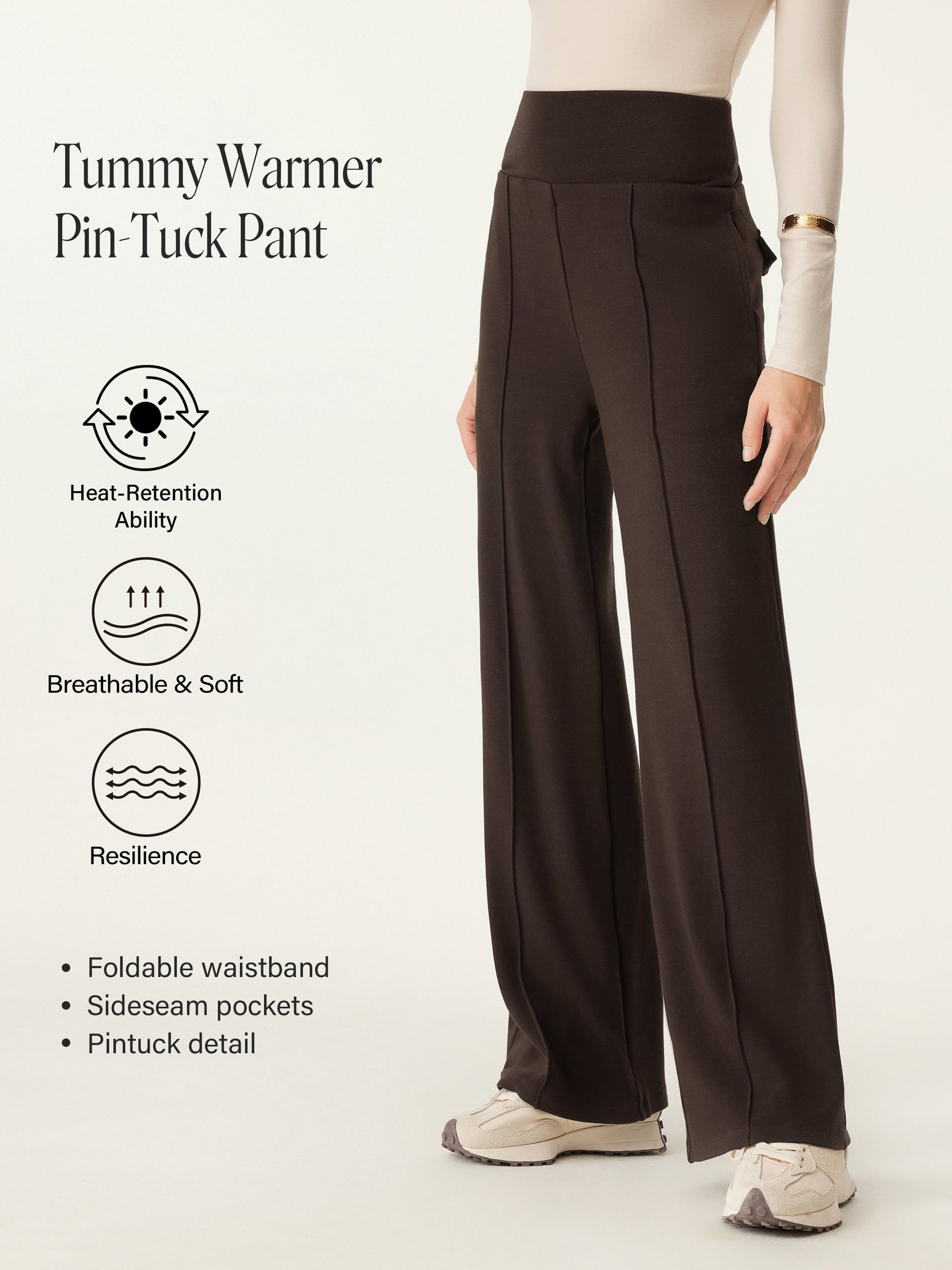 Tummy Warmer Pin-Tuck Pant