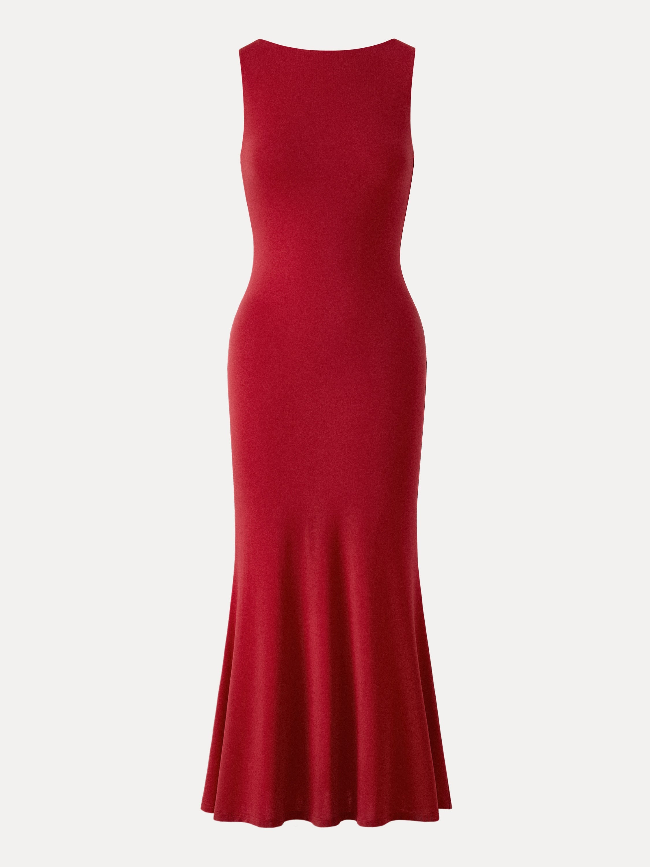 Effortless Boatneck Mermaid Maxi Dress