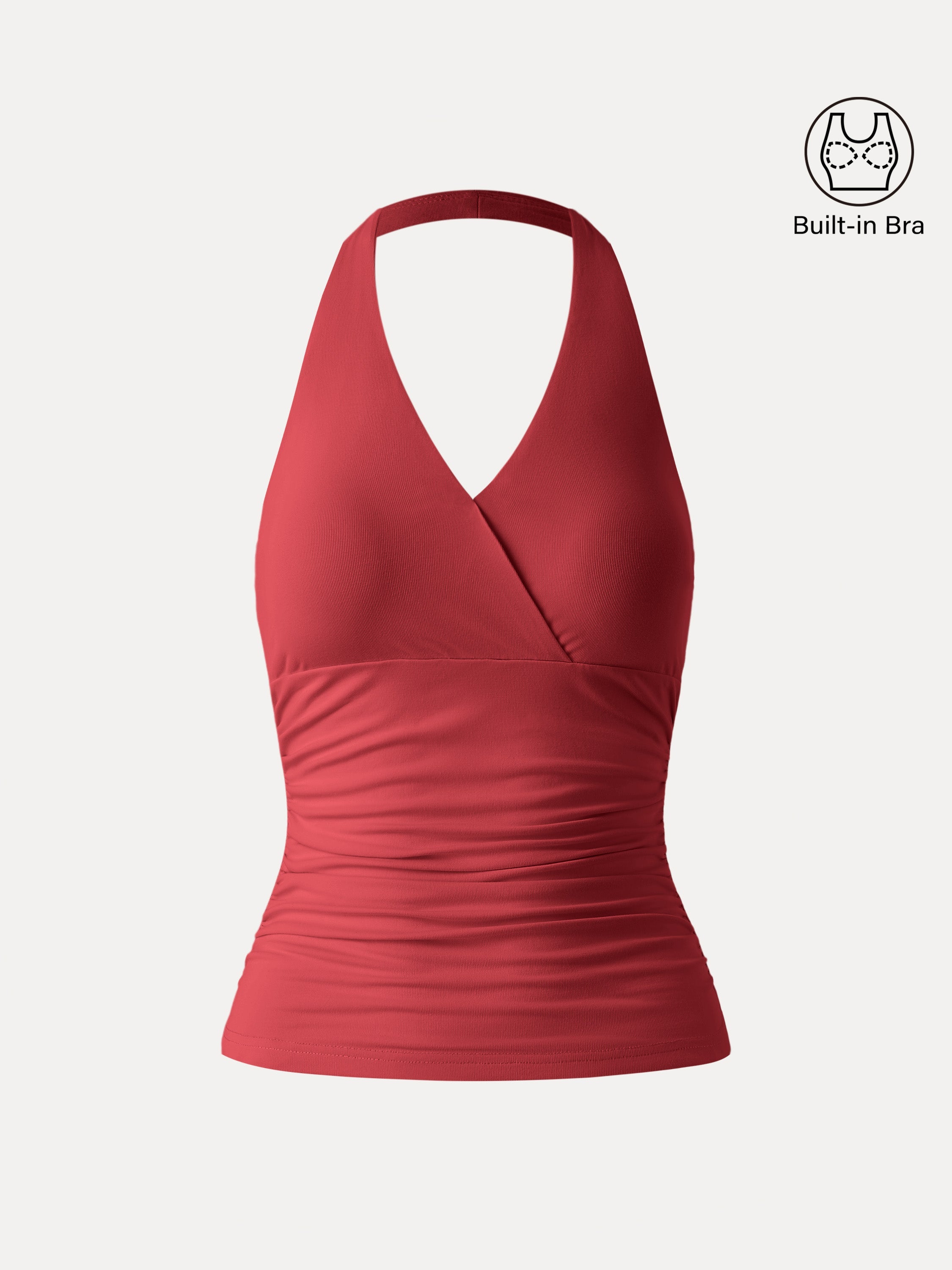 Halter Neck Side Gathered New Airy Brami Tank