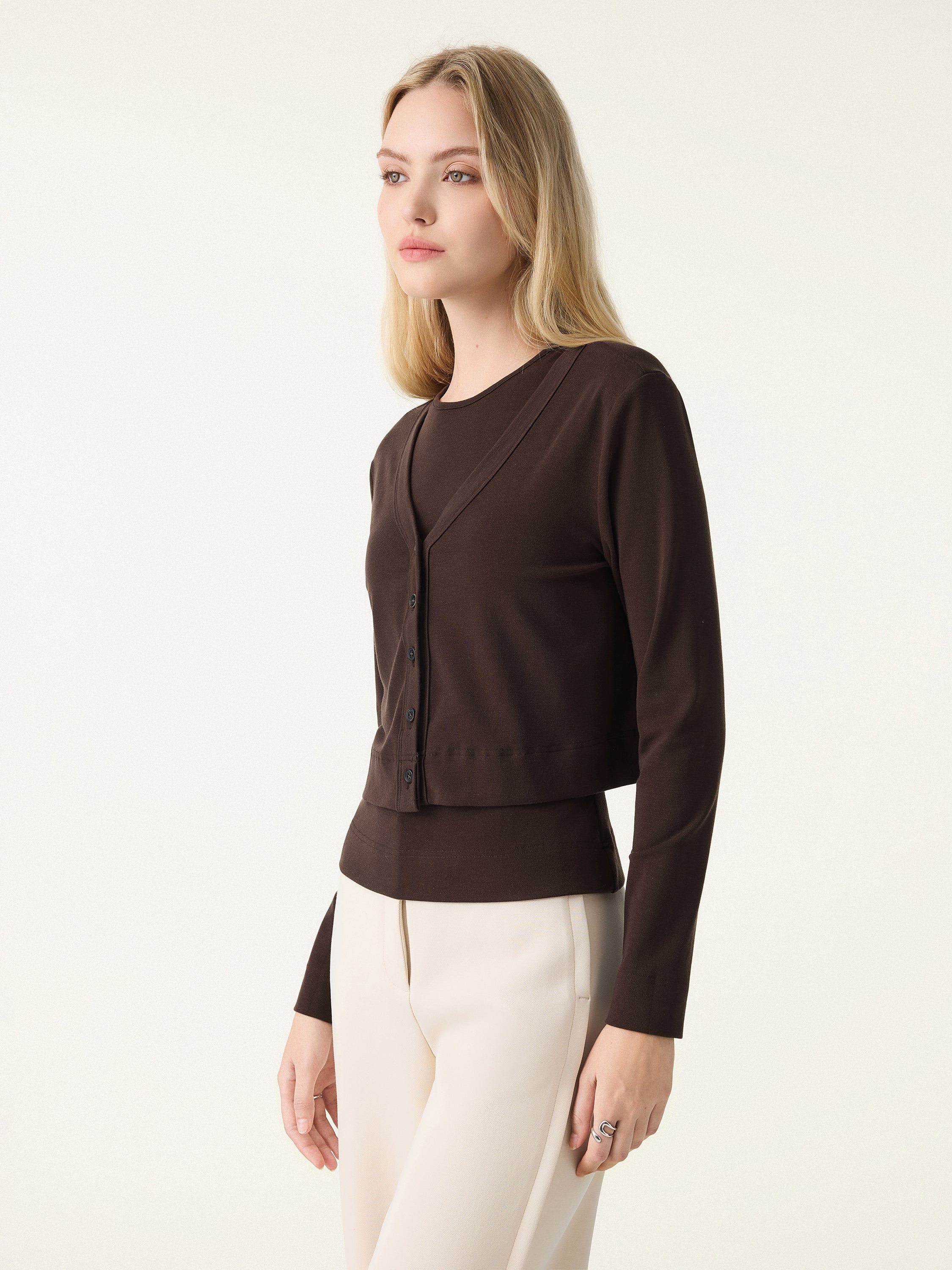 Non-Itch Lyocell Wool Relaxed Cardigan