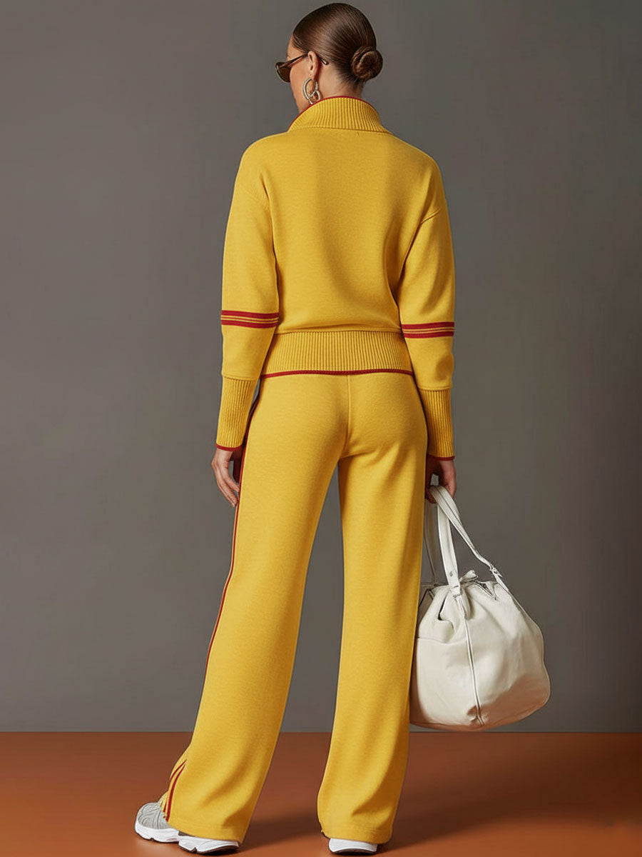 Katie – 2 Piece Track Suit with wide leg bottoms.