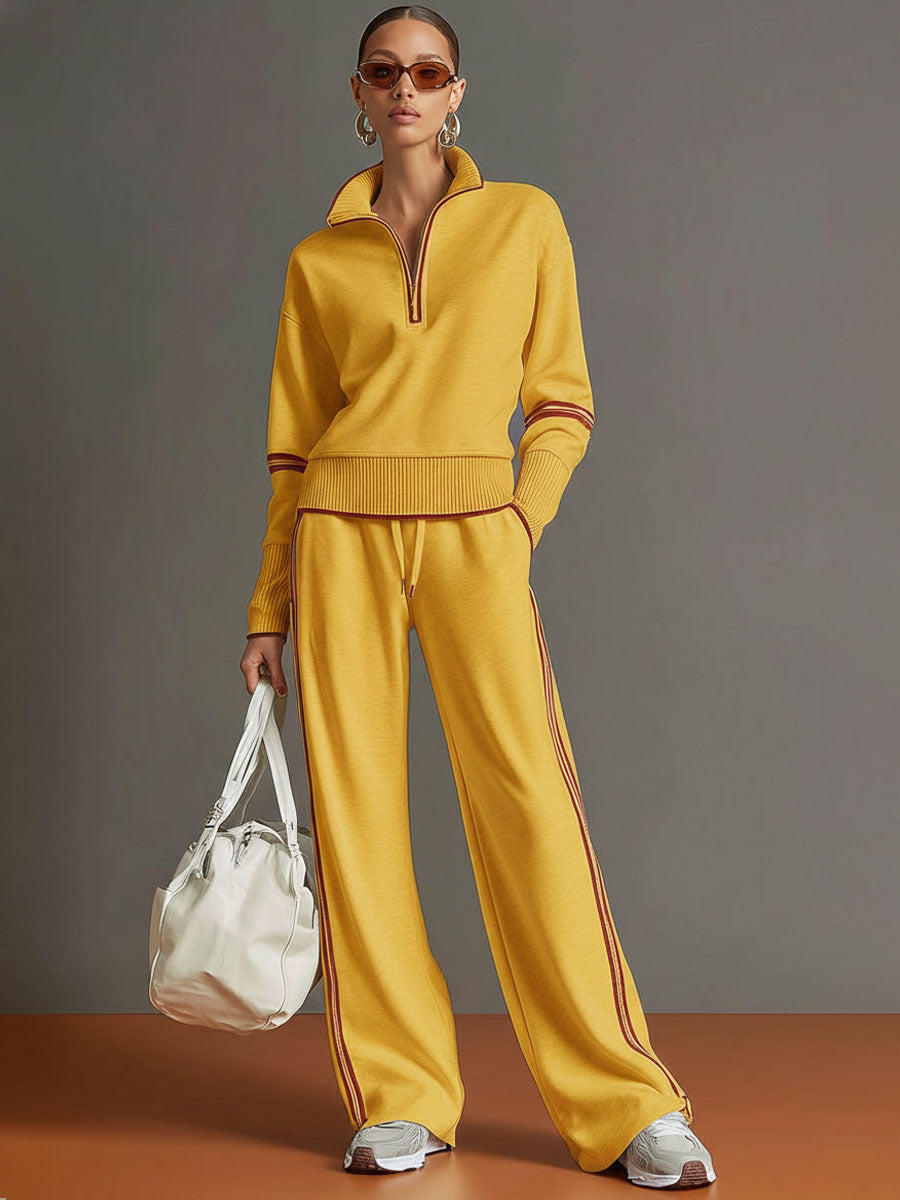Katie – 2 Piece Track Suit with wide leg bottoms.