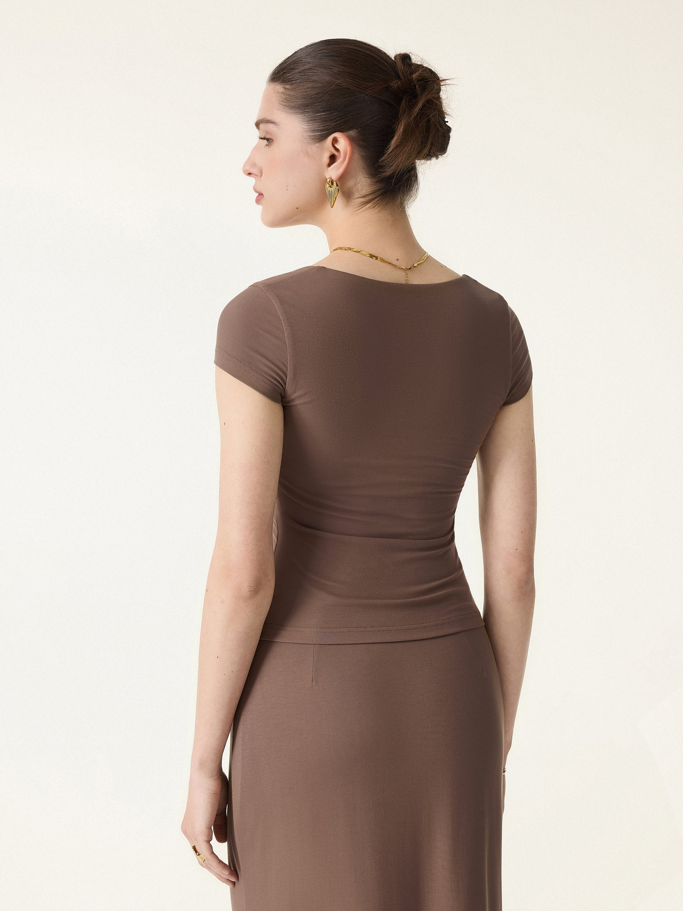 SkinKiss Square Neck Cap Sleeve Cropped Brami