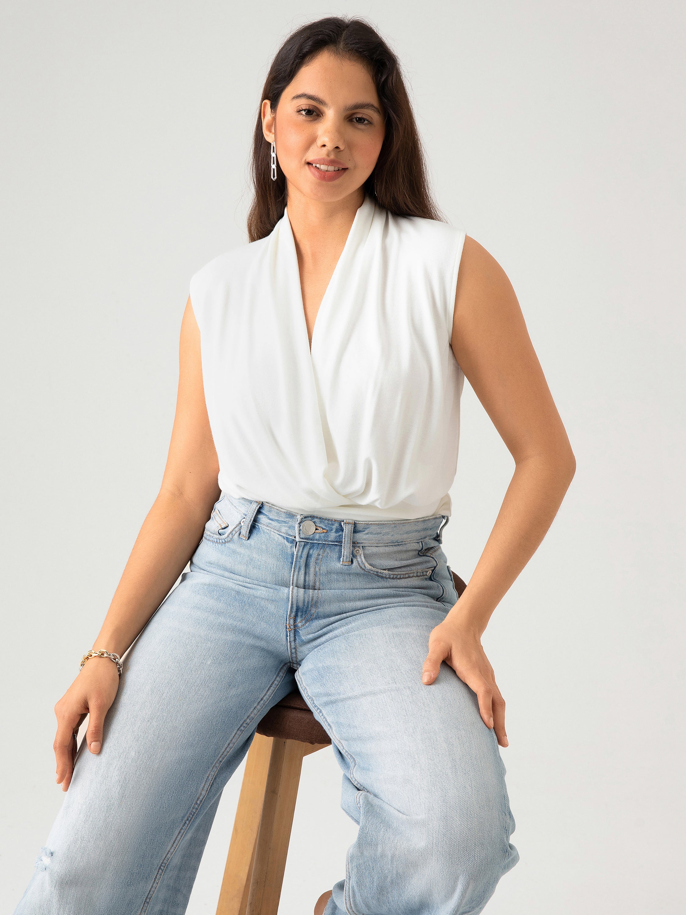 Surplice Wrap Tank Top