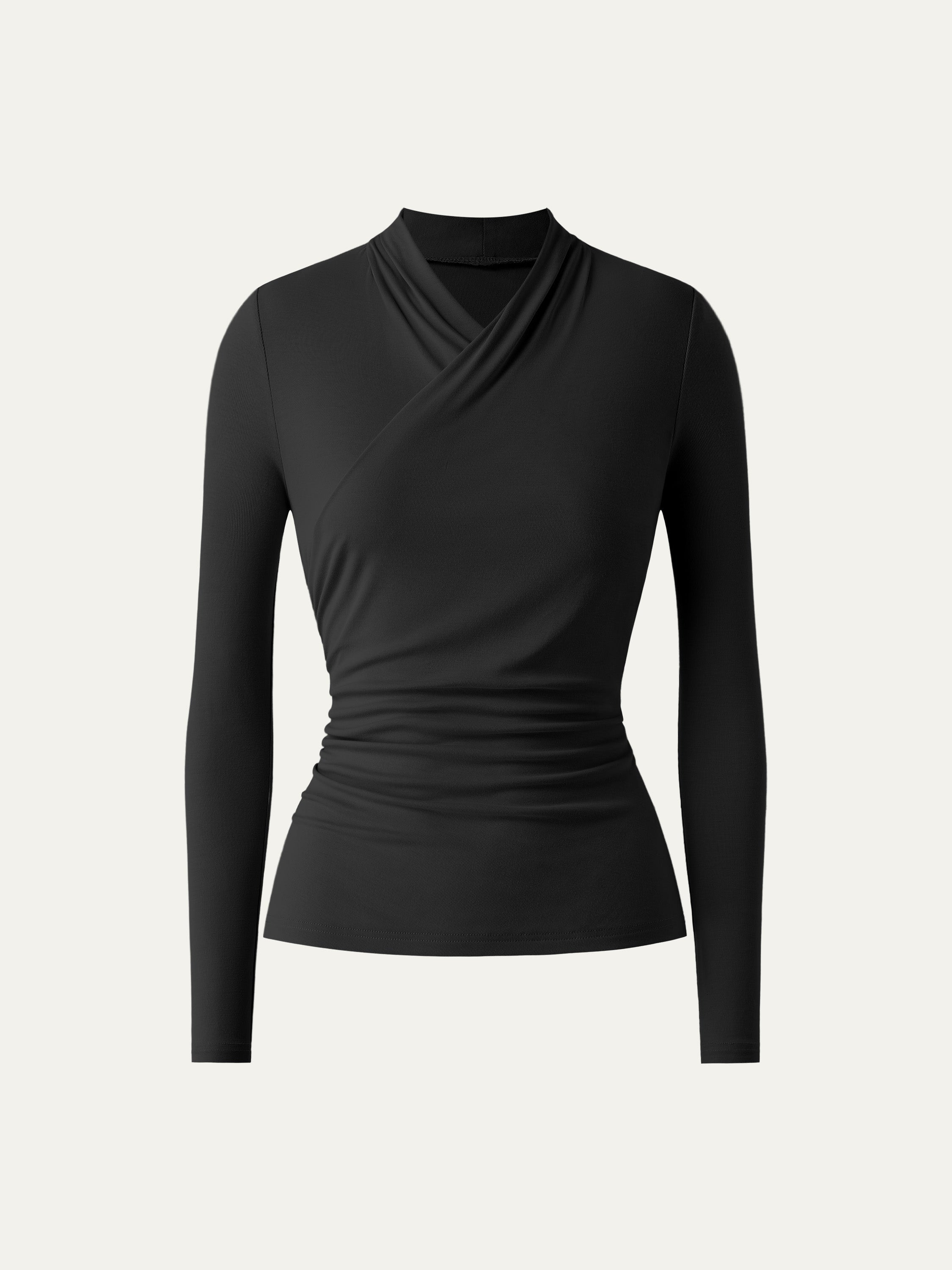 Faux Wrap light Long Sleeve Lightweight Top