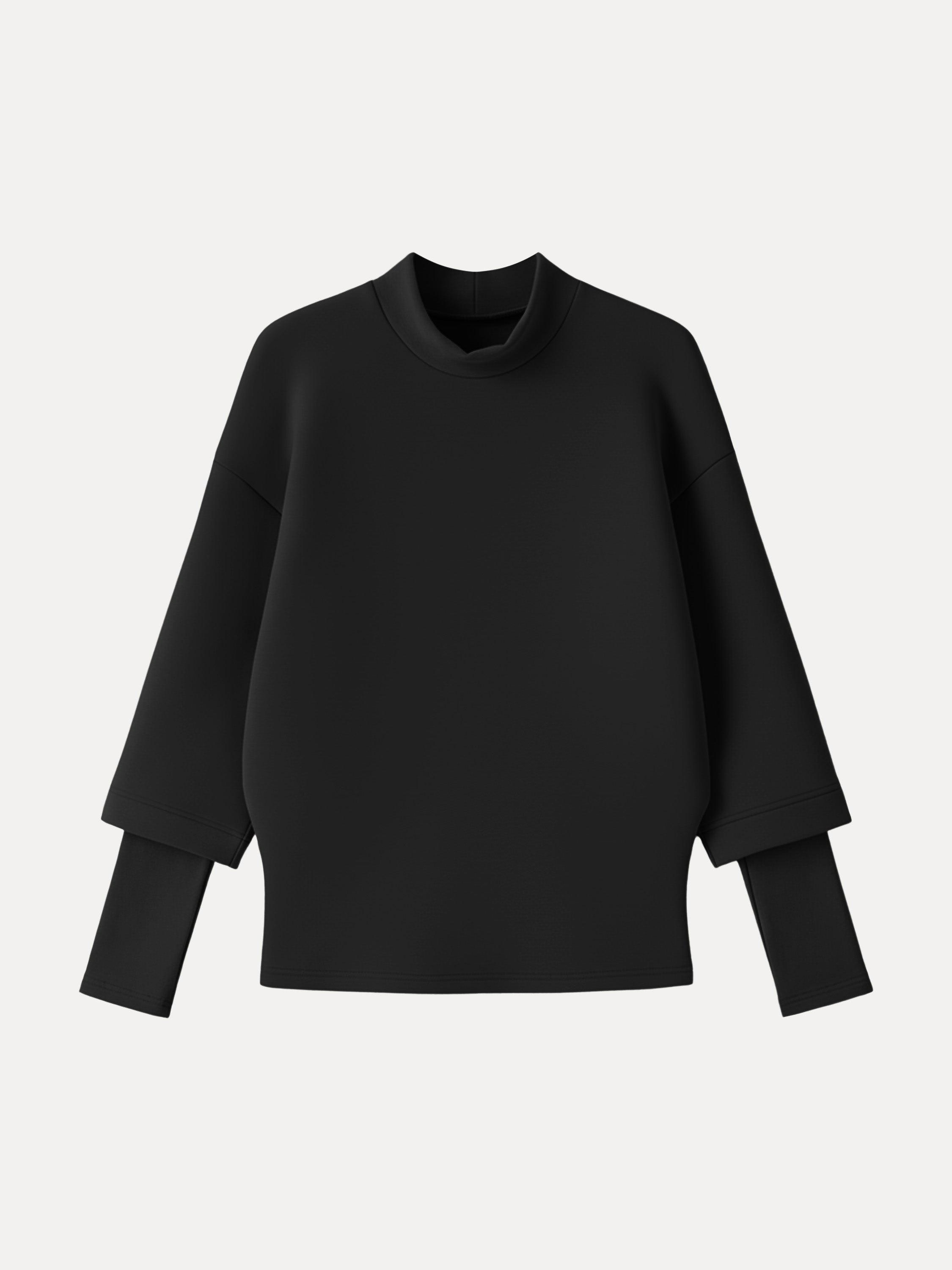 FuzzLuxe Mockneck Sleeve-Warmer Top