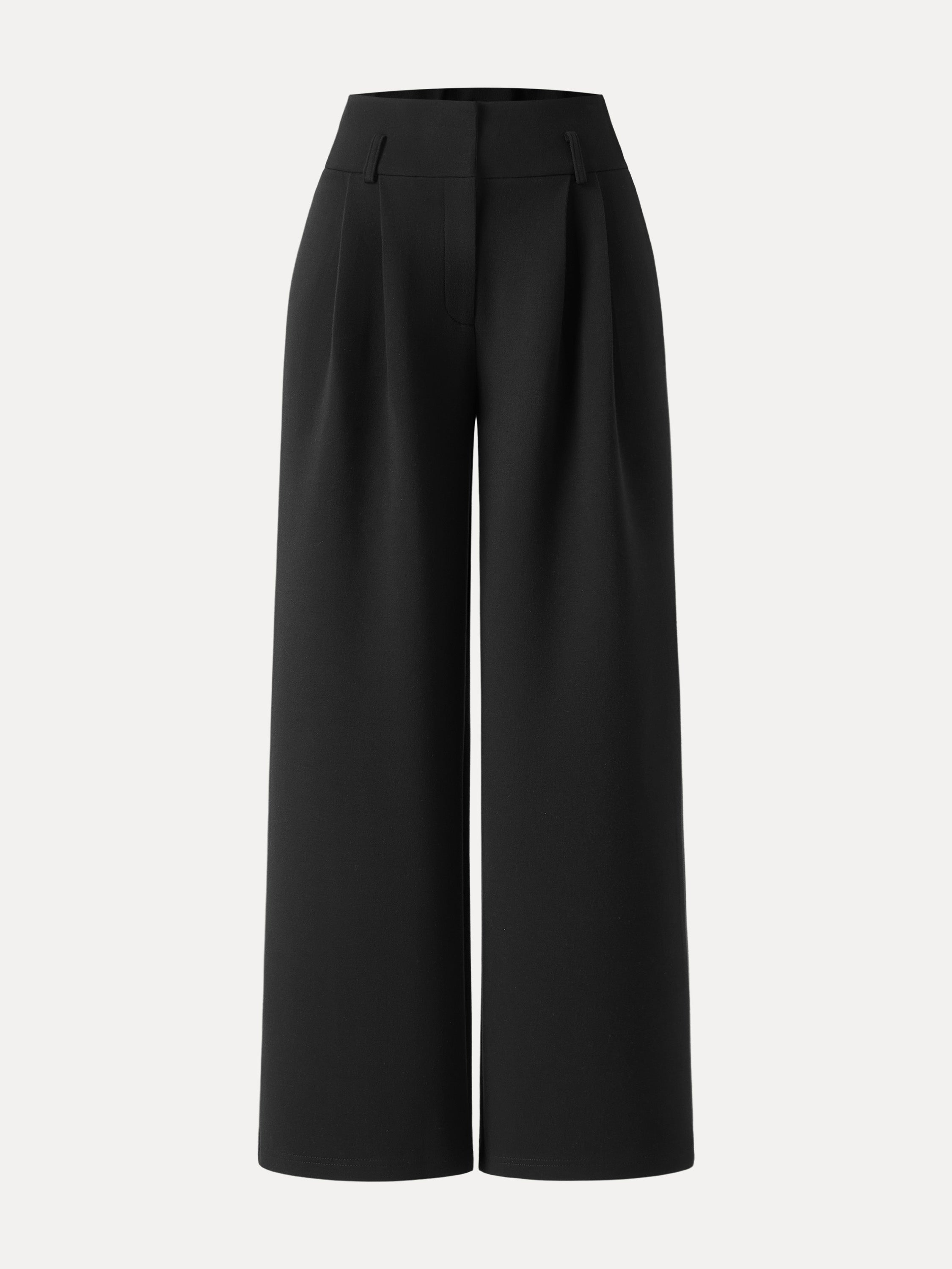 Cozy Warm High Rise Wide Leg Trousers with Pockets