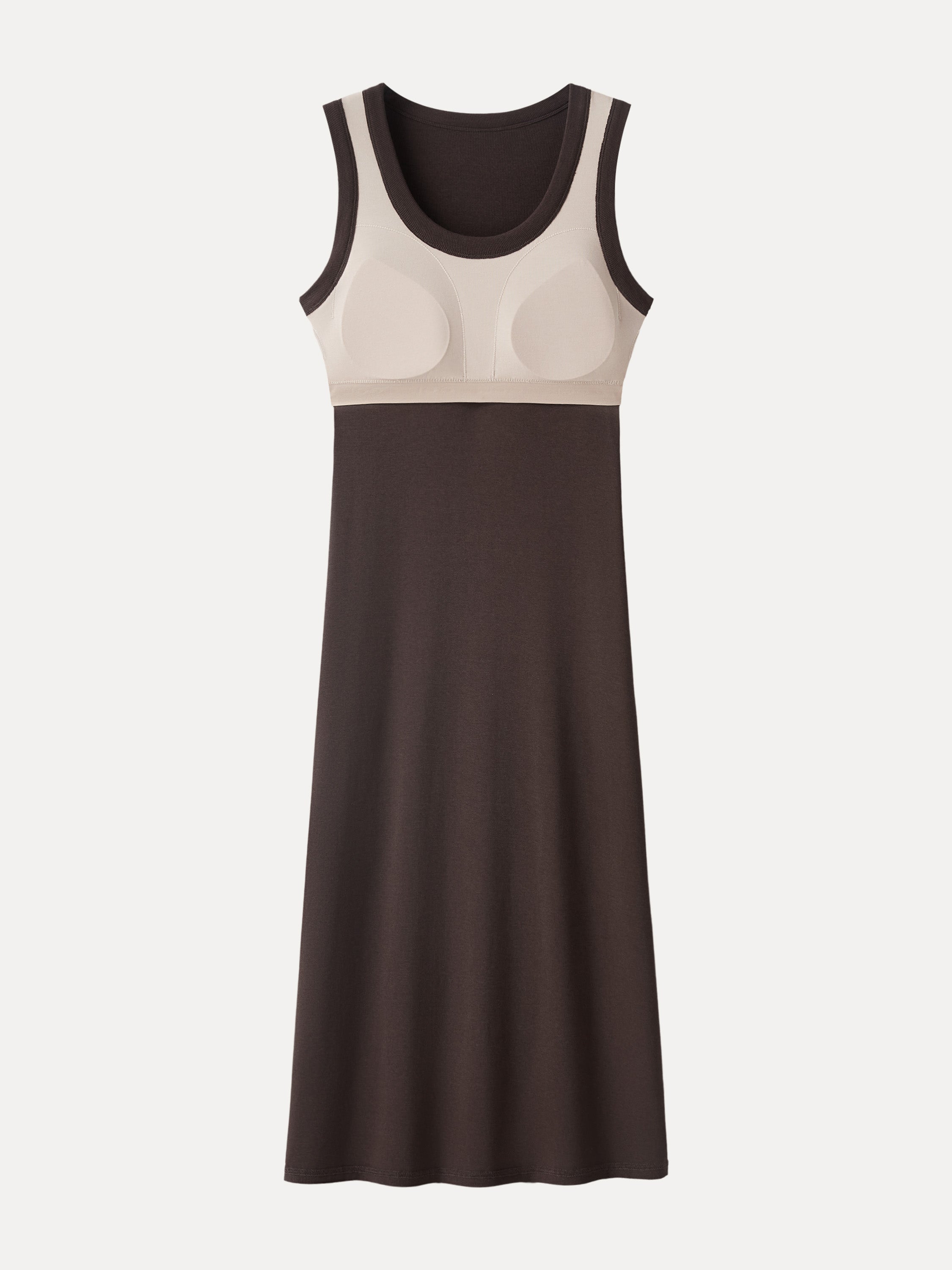 Cotton Viscose U-Neck Midi Brami Dress