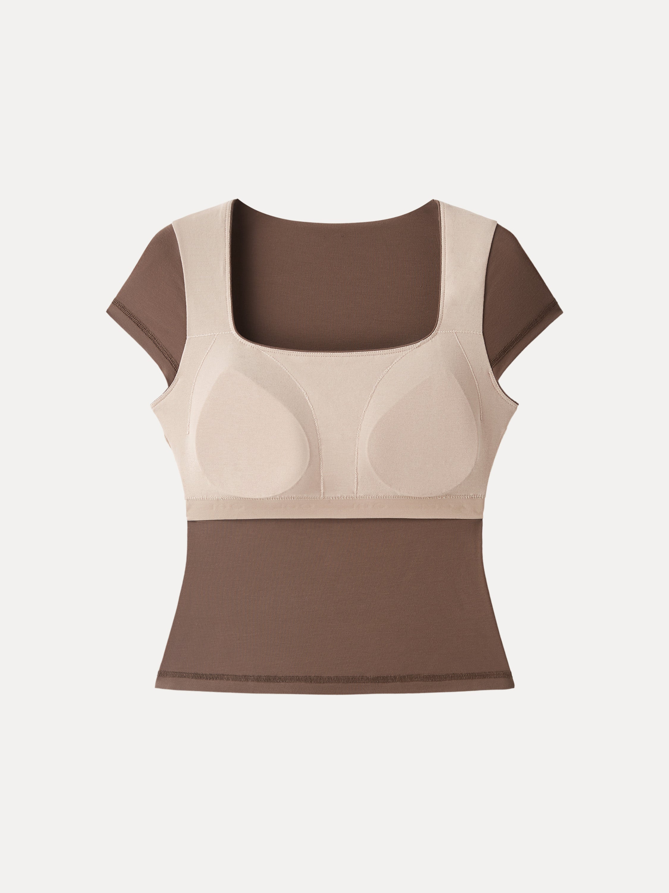 SkinKiss Square Neck Cap Sleeve Cropped Brami