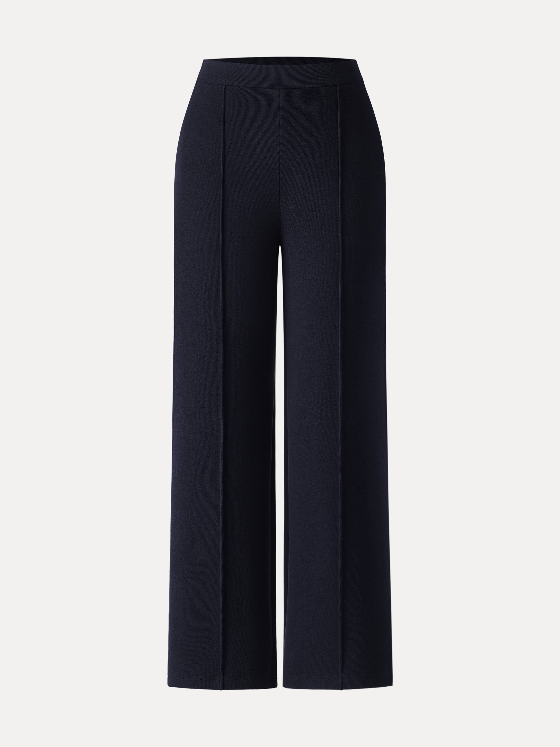 Brushed Warm High Rise Pintuck Straight Leg Pull-on Pants
