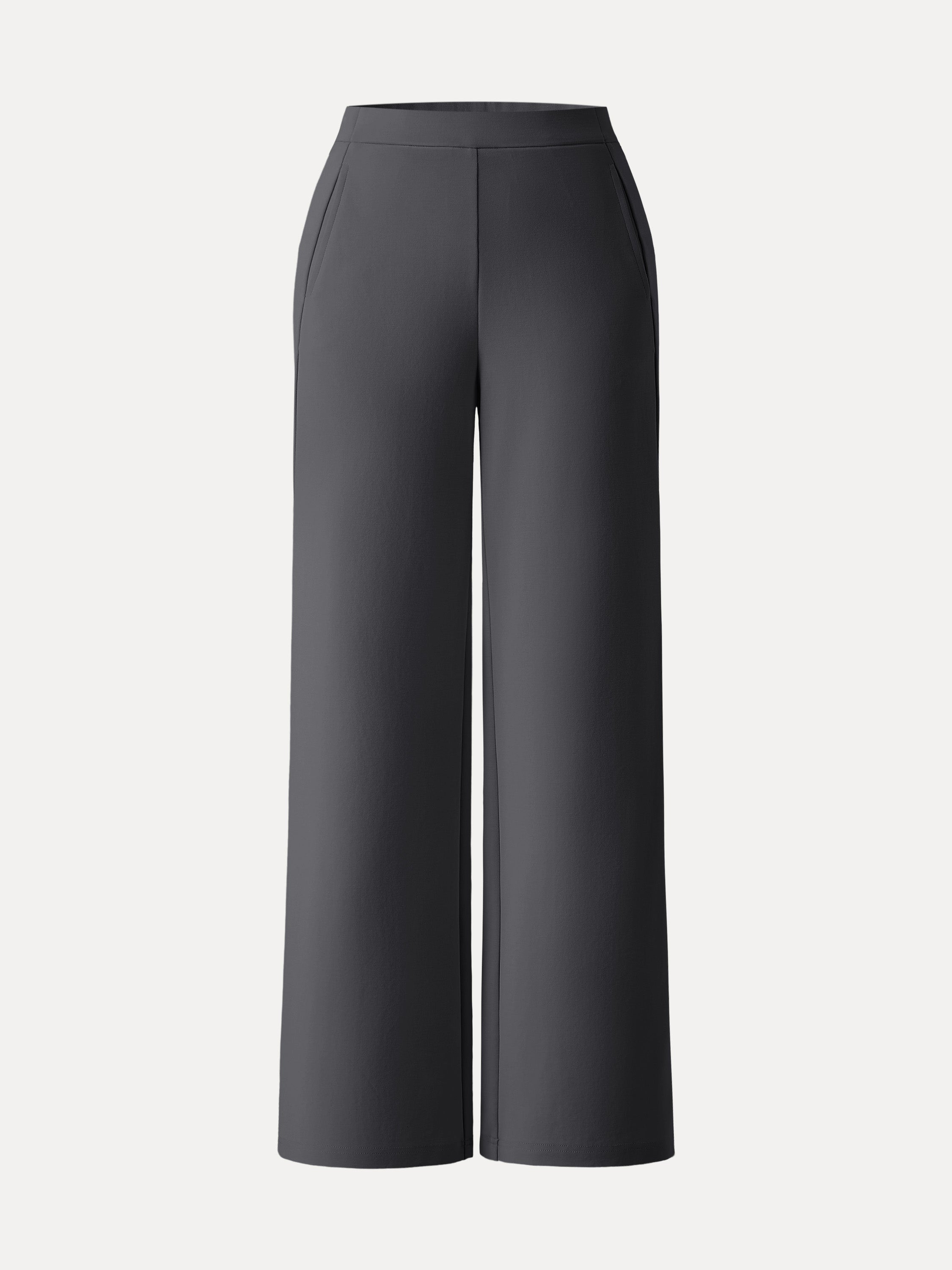 Mid Rise Straight Pull-on Pants with Pockets