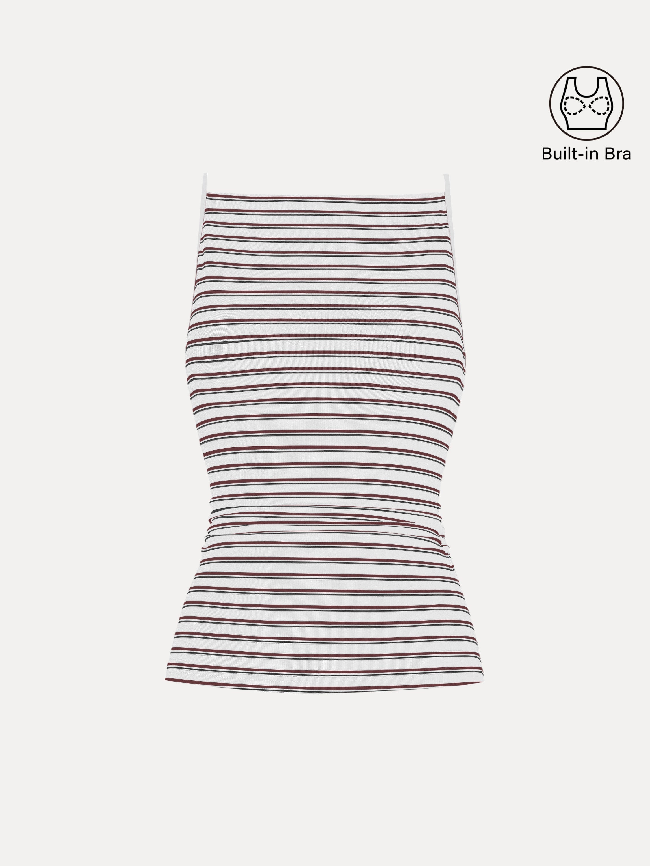 Striped Side Ruched Spaghetti New Airy Brami