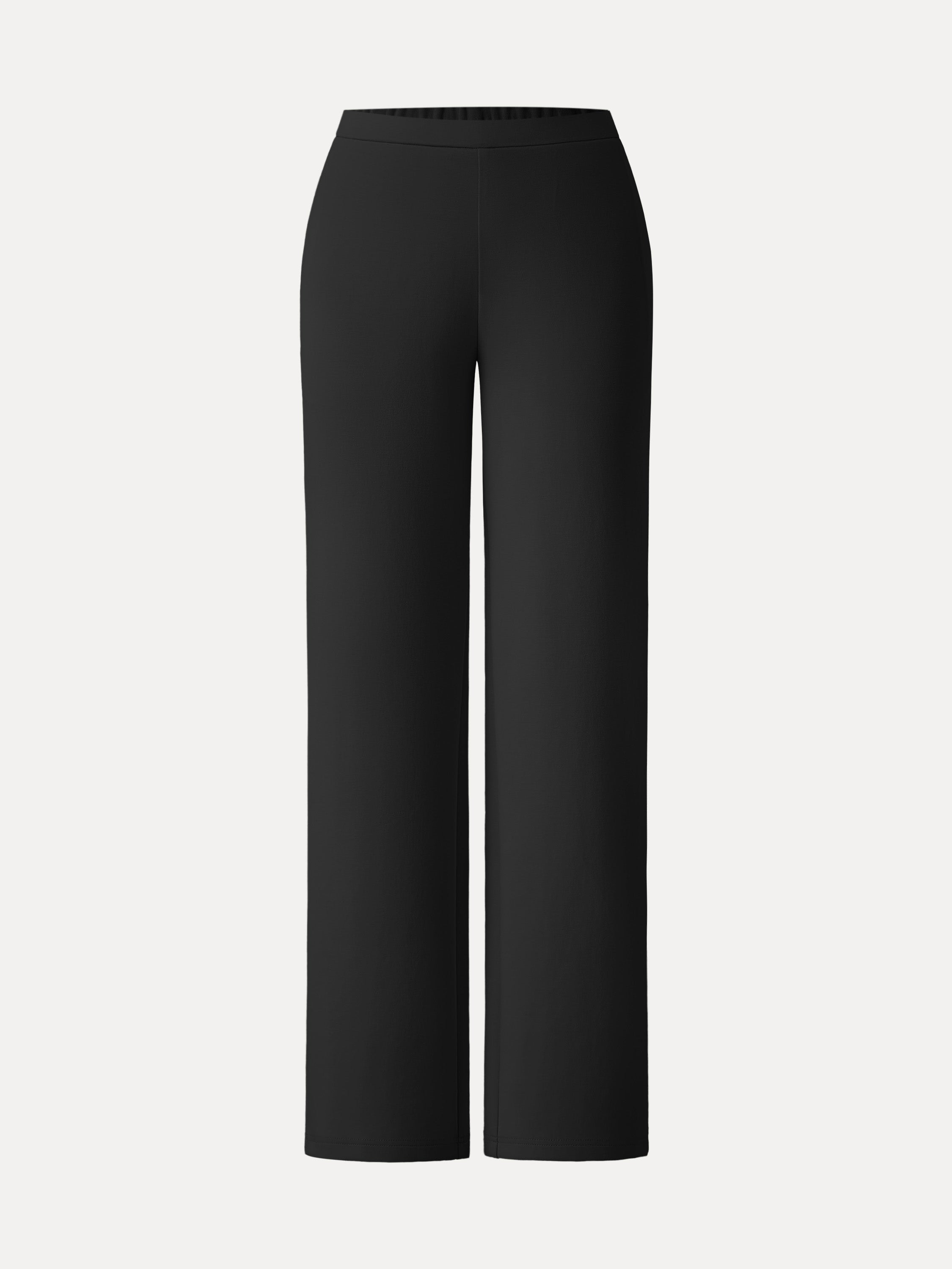 Stretch Cotton Blend Slim Straight Pull-on Pants with Pockets