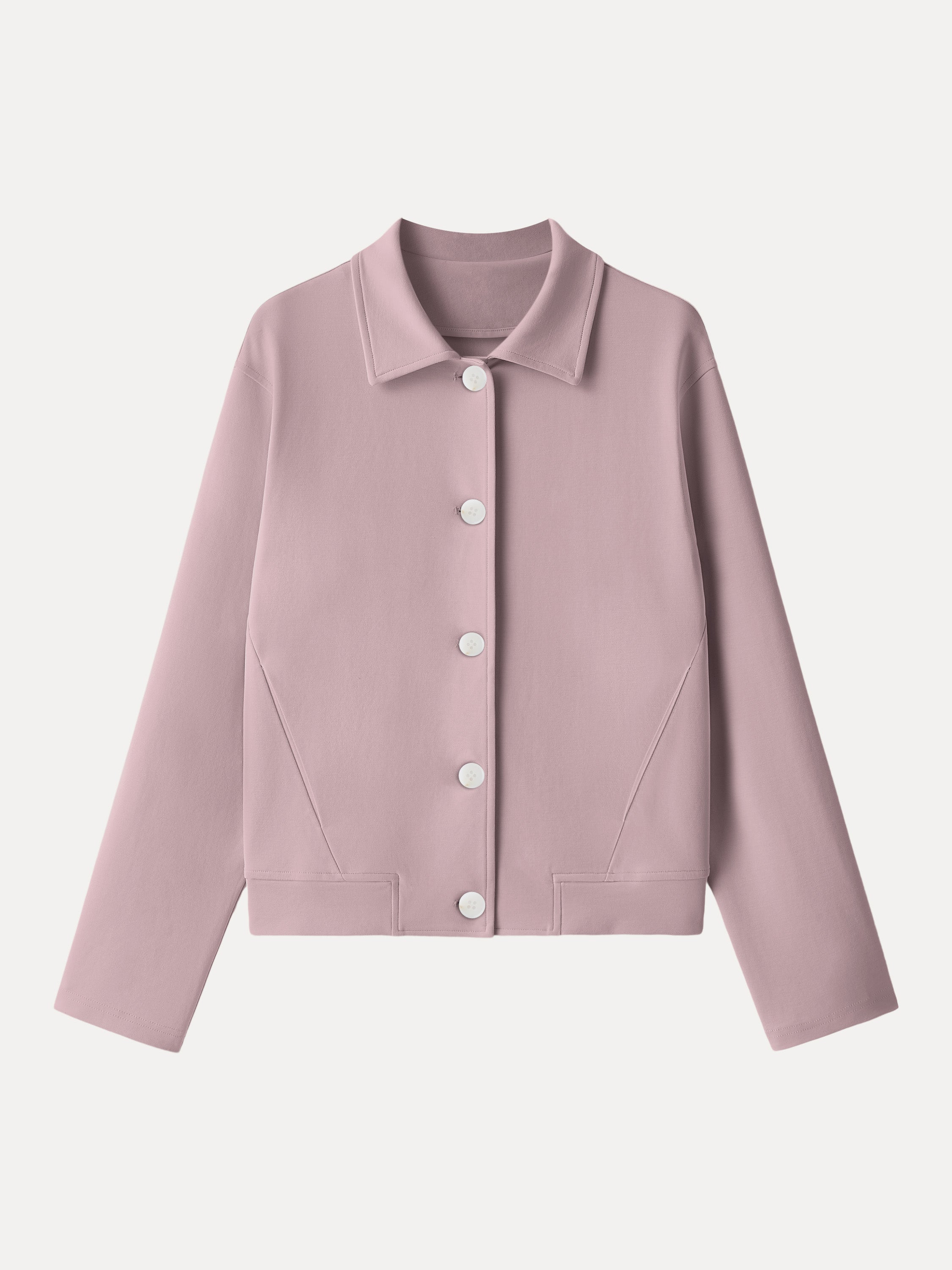 Modal Blend Comfy Collared Button-Front Jacket