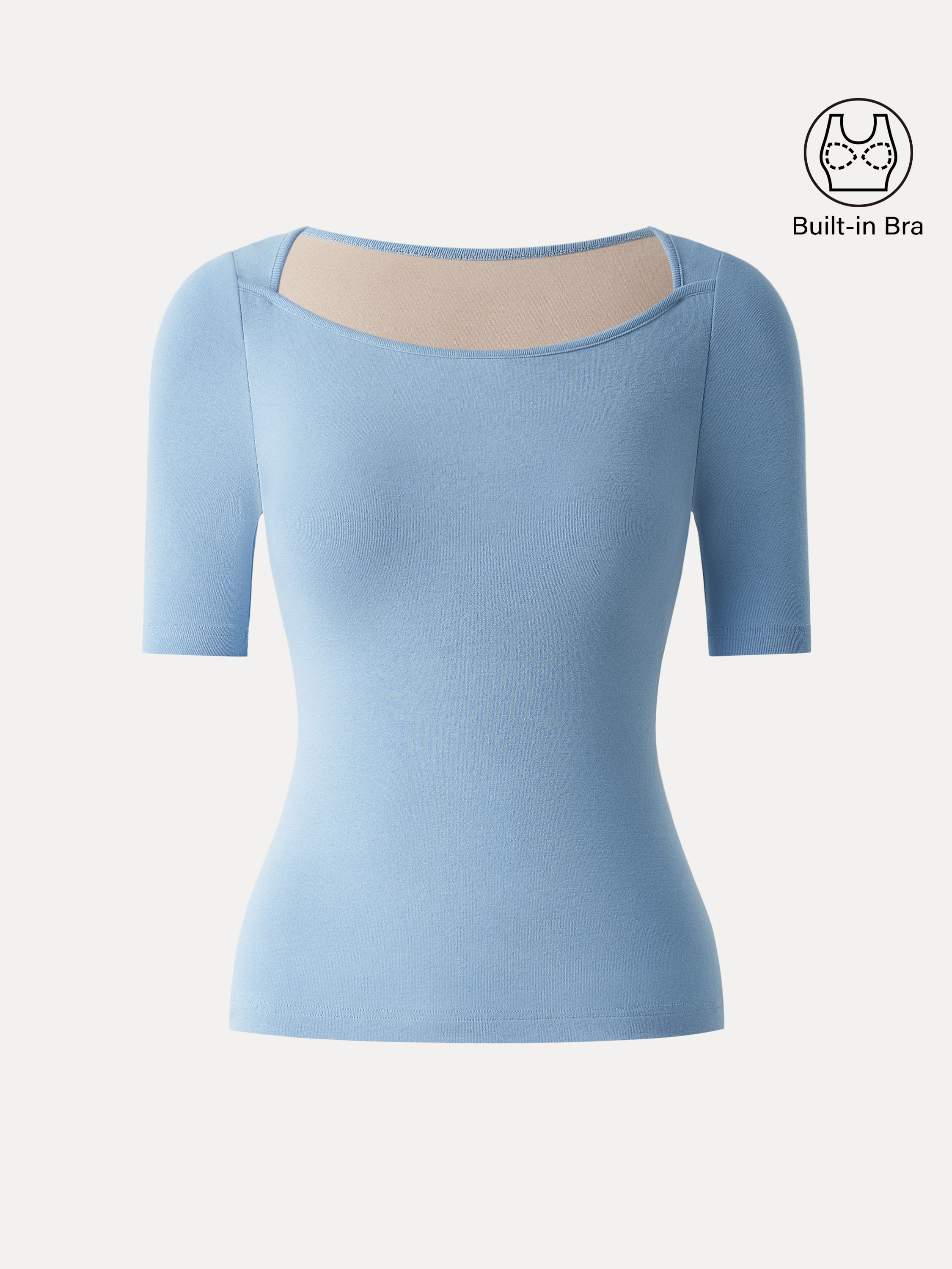 Cotton Lyocell Scoop Neck Short Sleeve Brami