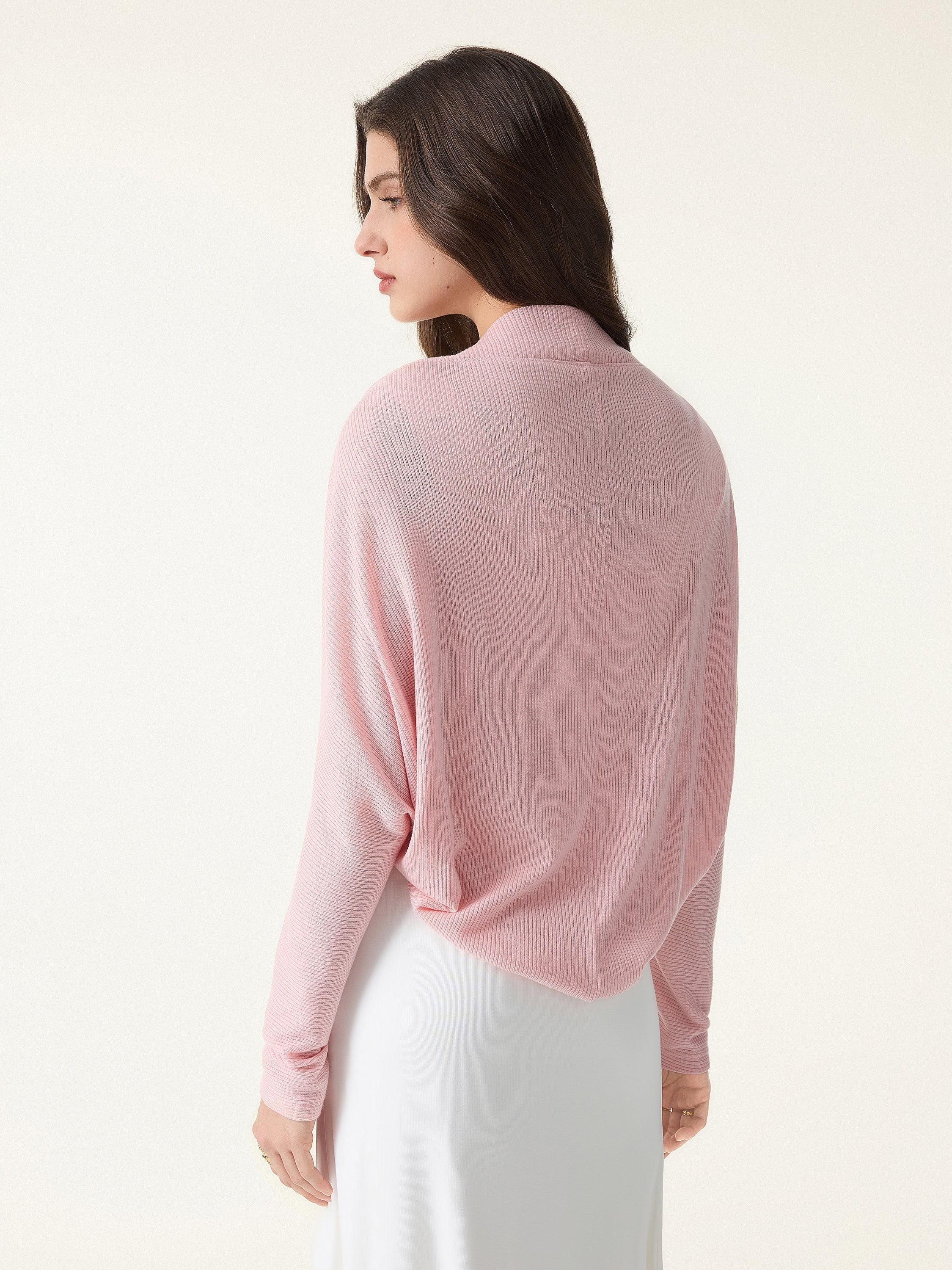 2Pcs Set Knit Shrug Sweater & Cowl Neck Midi Brami Dress
