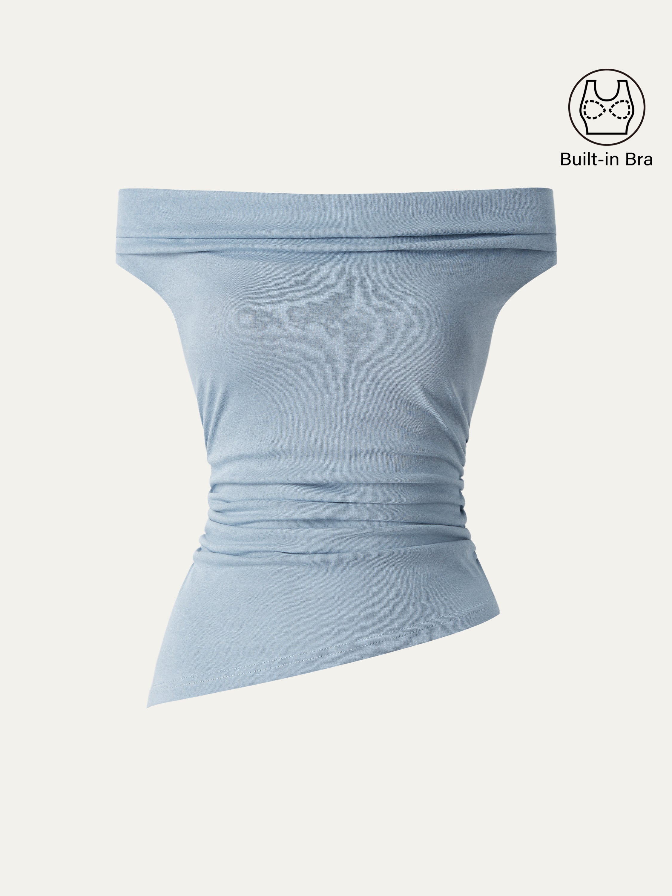Off Shoulder Cotton-Linen Gathered New Airy Brami