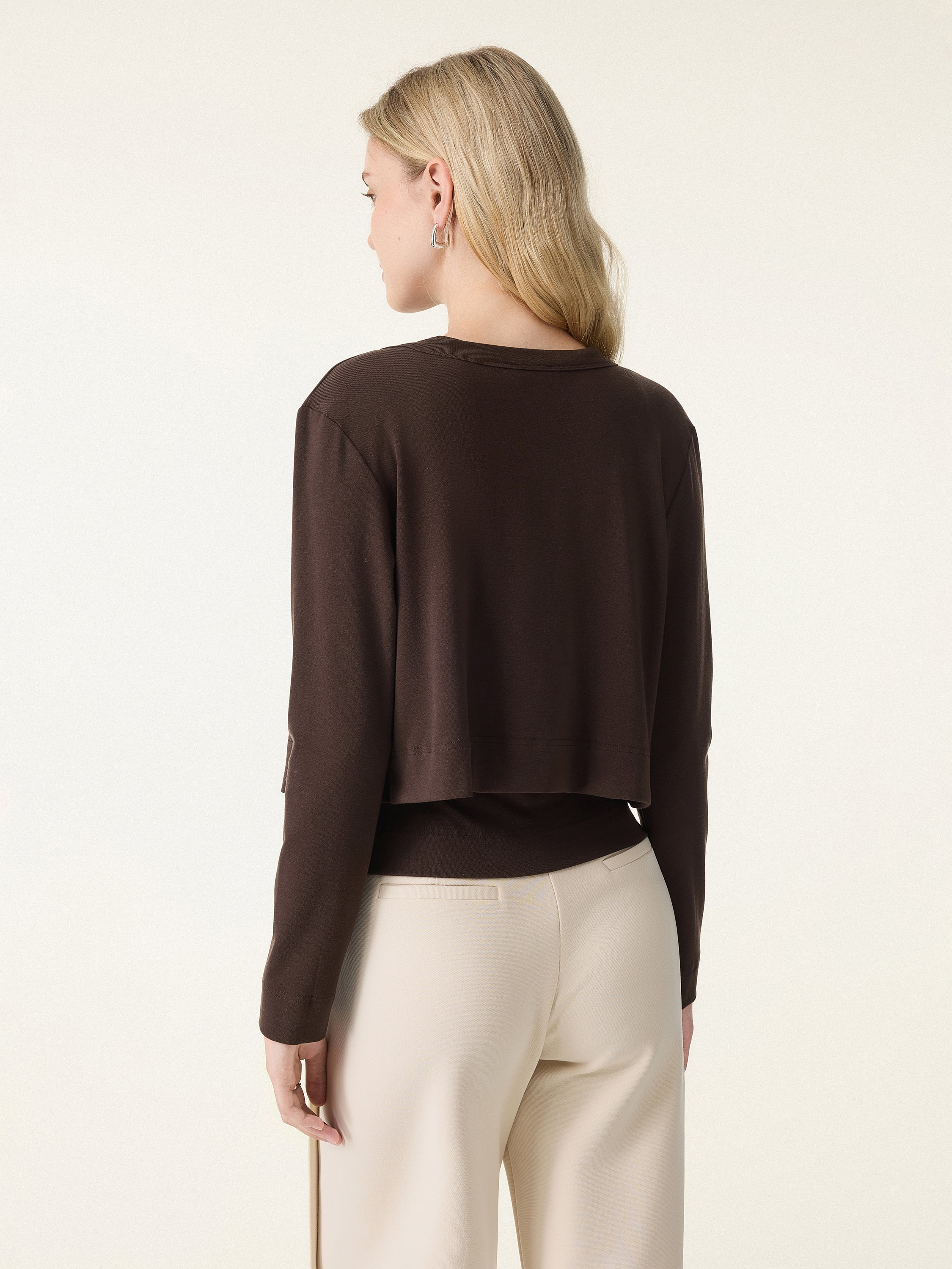Non-Itch Lyocell Wool Relaxed Cardigan