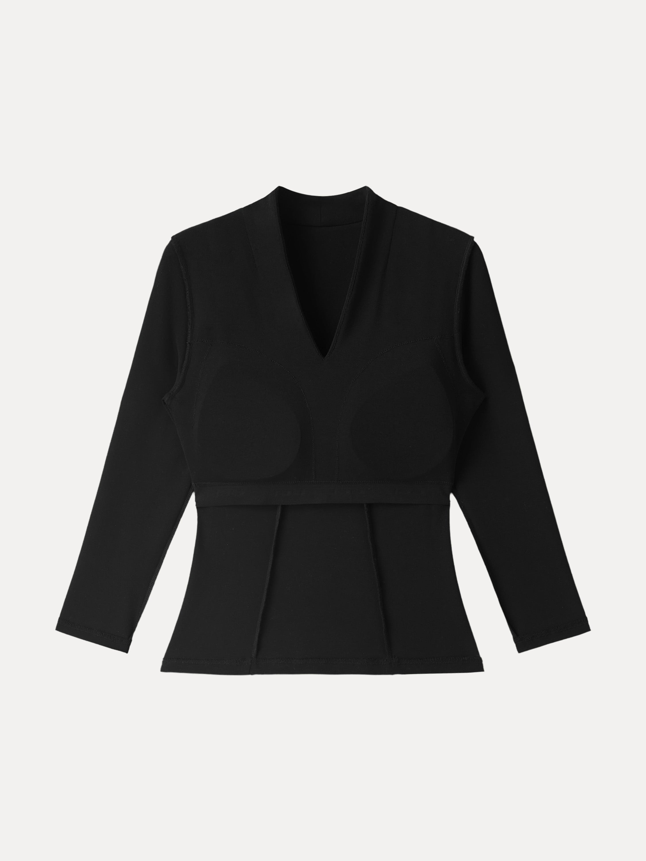 Cotton Lyocell V-Neck 3/4 Sleeve Brami