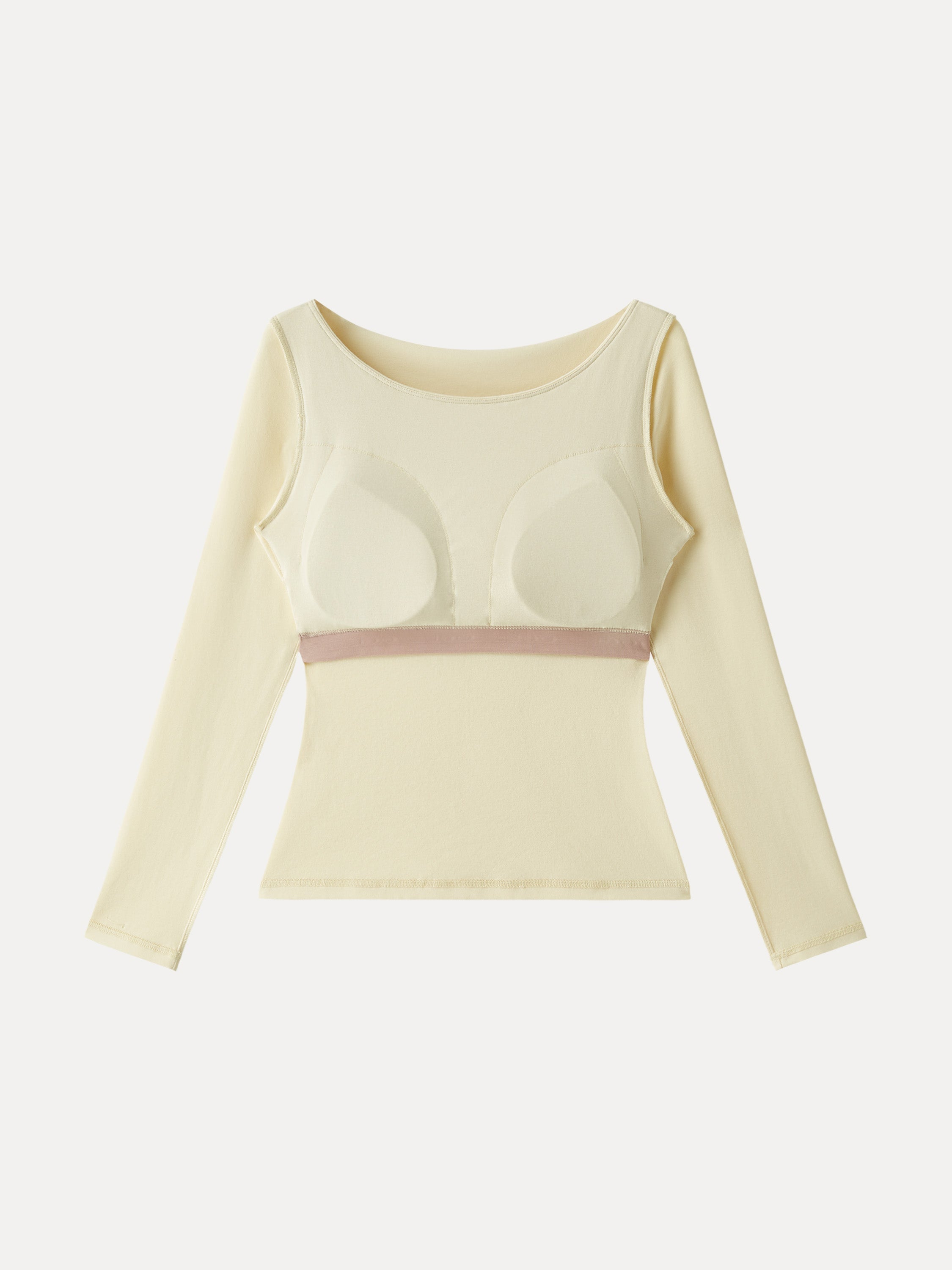 Cotton Lyocell High Scoop Neck Long Sleeve Brami
