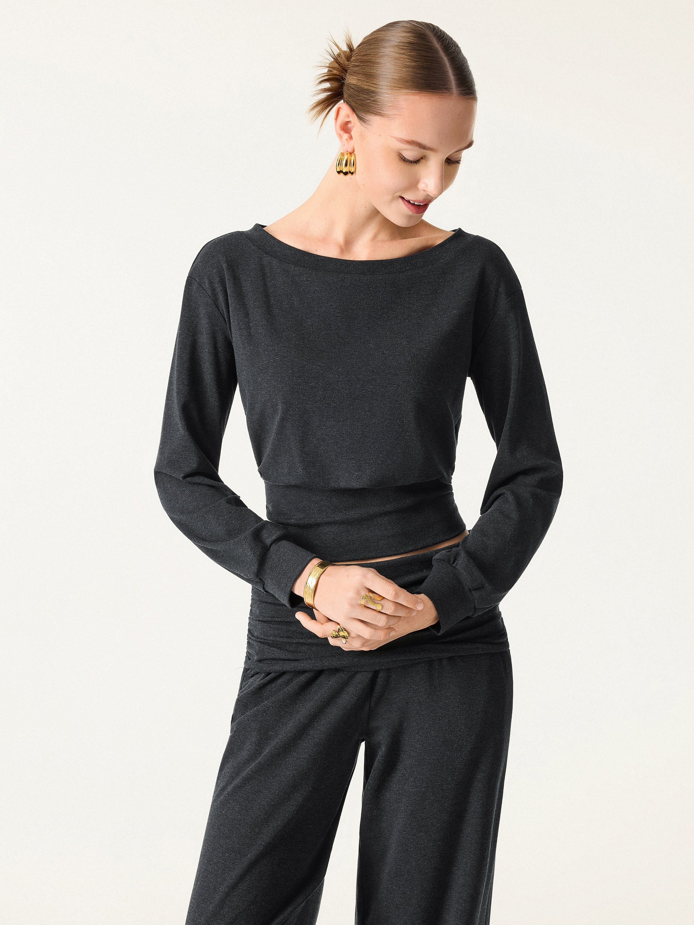 Non-Itchy Wool Blend Boatneck Brami