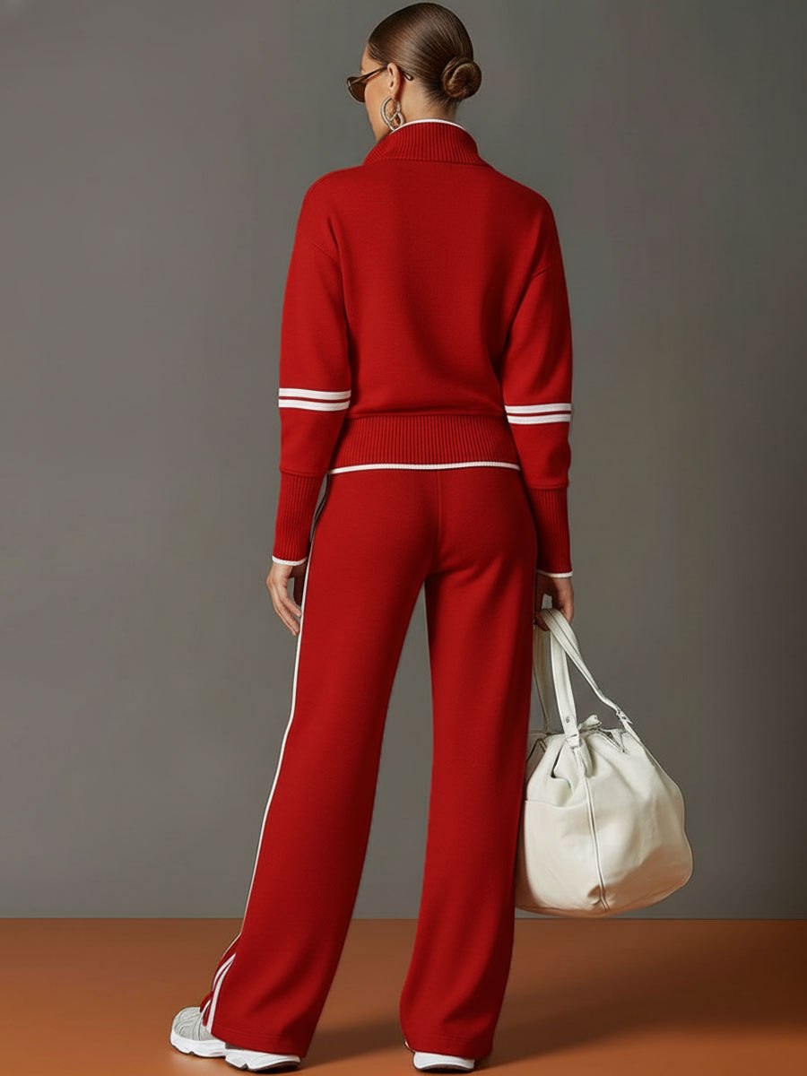 Katie – 2 Piece Track Suit with wide leg bottoms.