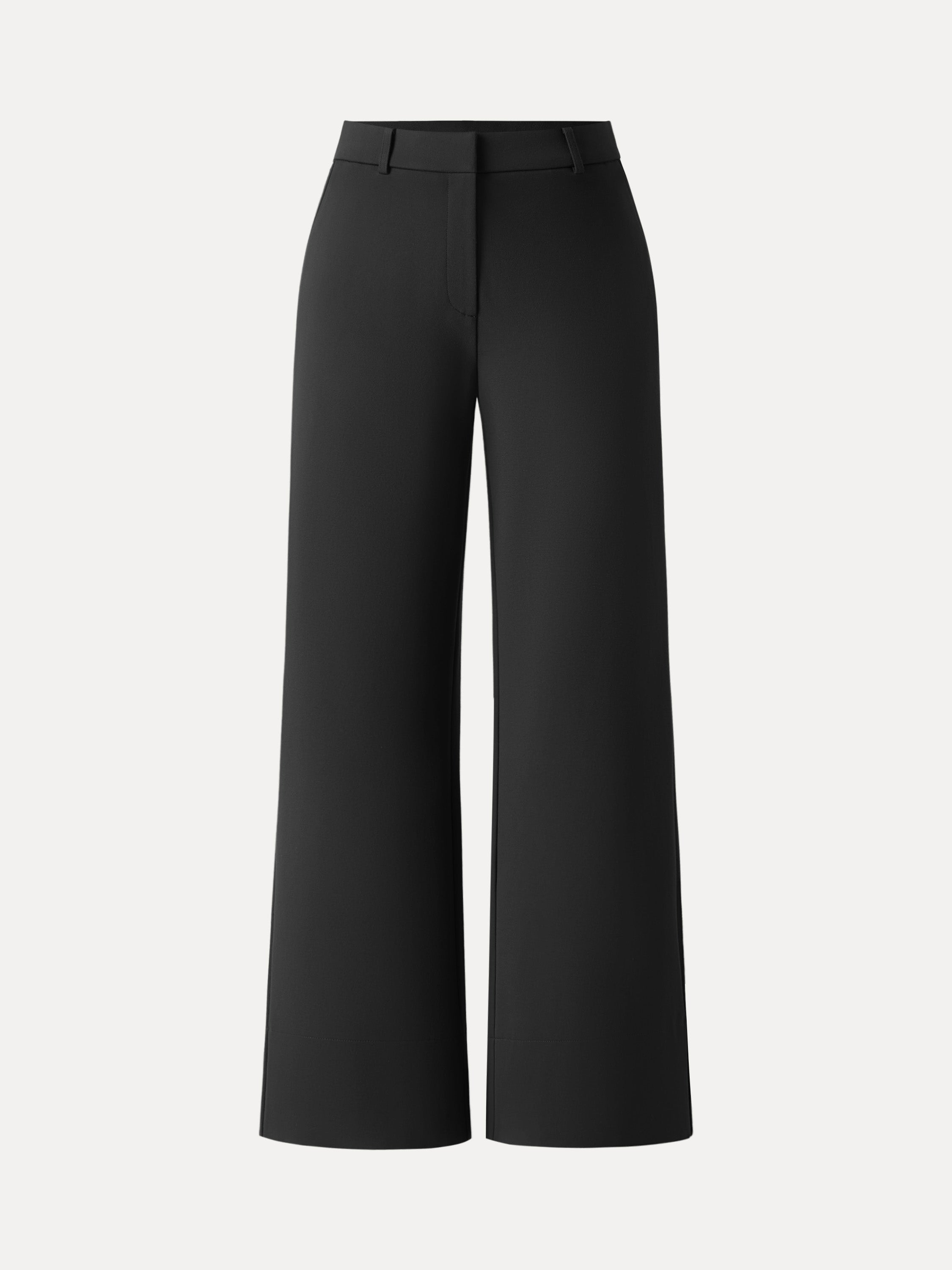 High Rise Wide Leg Trousers with Zippered Pockets