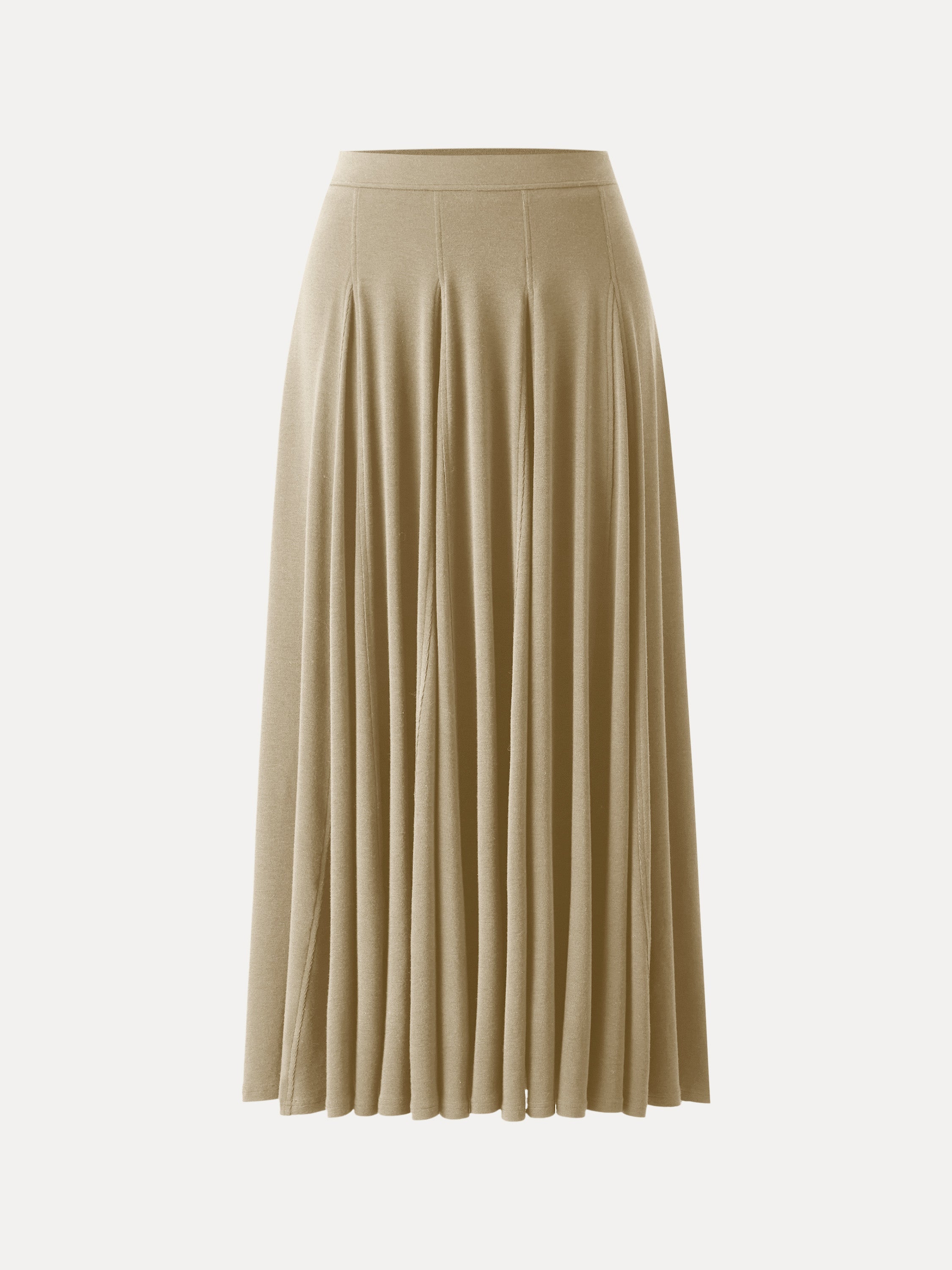Lyocell Wool Godet Hem Pull-on Maxi Skirt