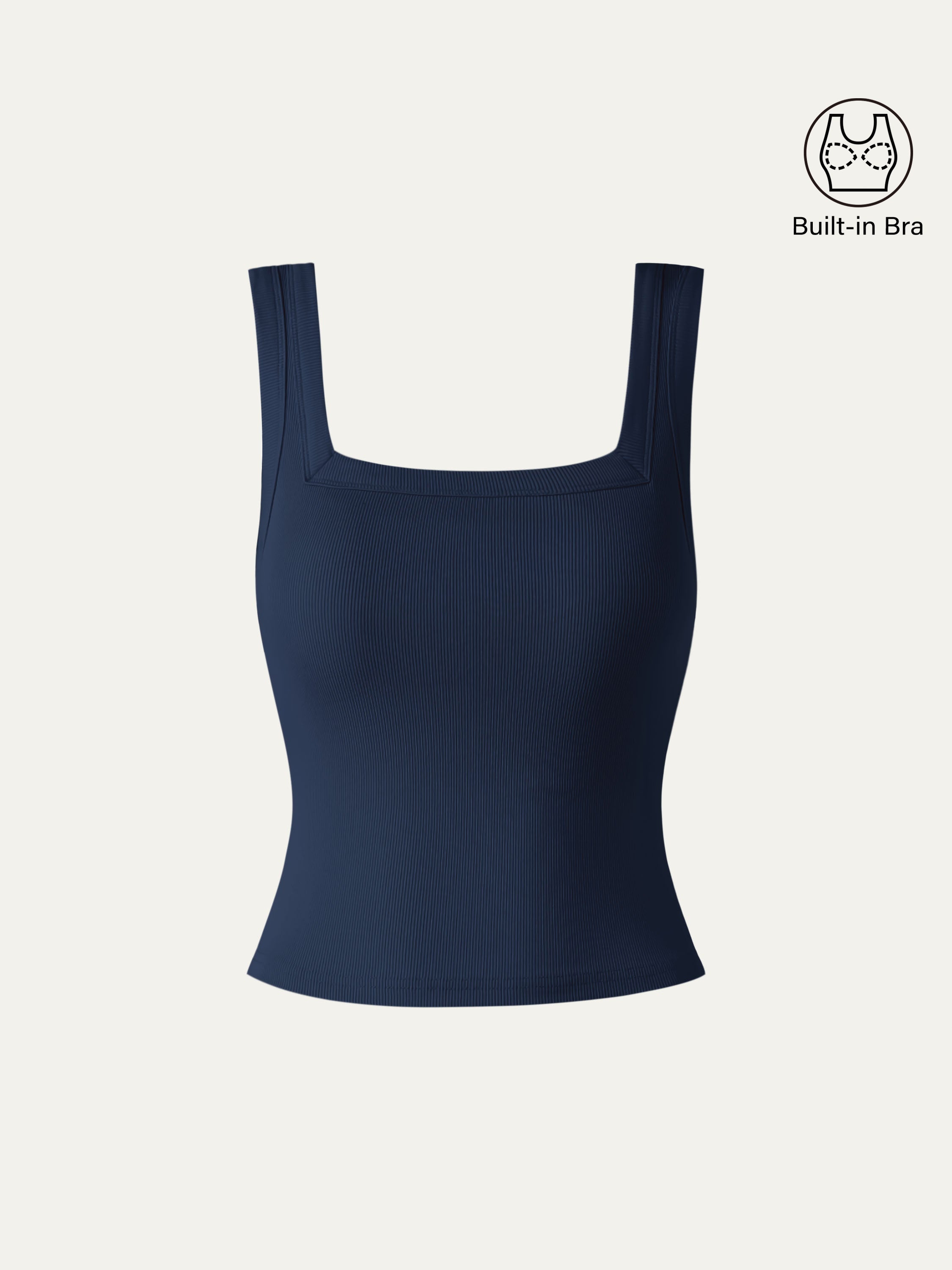 Slinky Square Open-Back Brami Tank Top