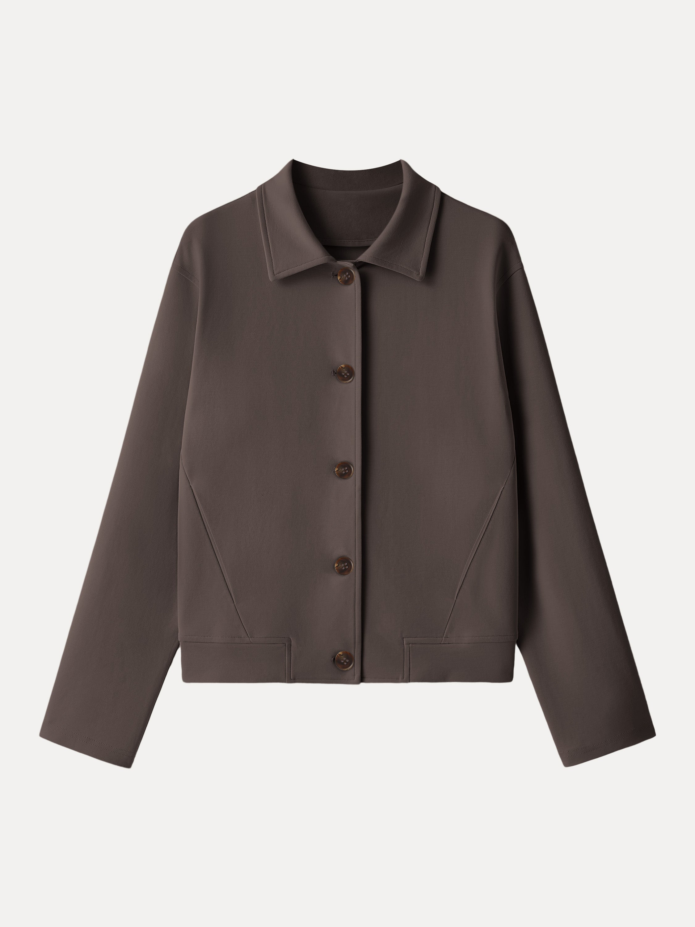 Modal Blend Comfy Collared Button-Front Jacket