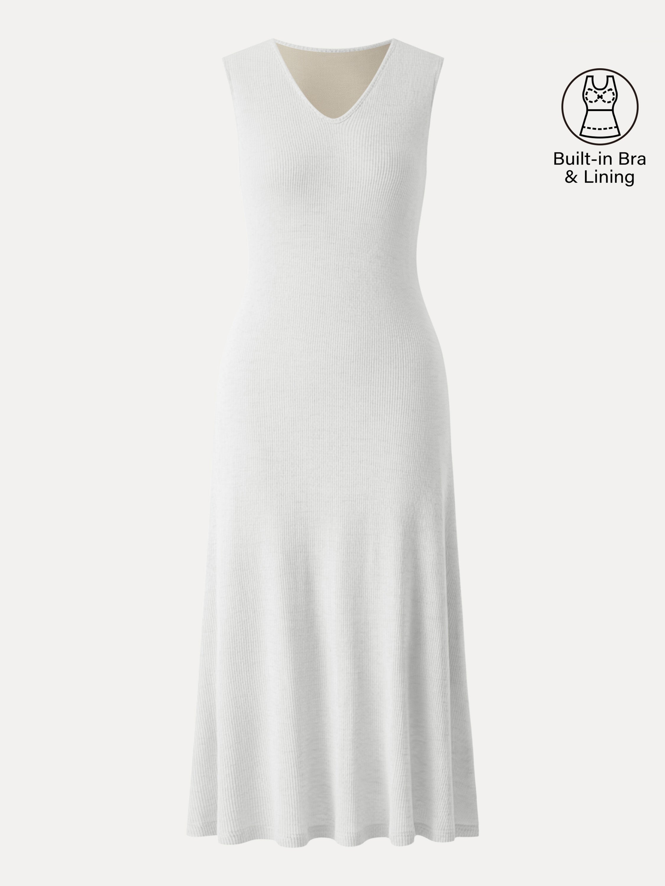 Soft Drape V-Neck Flared Midi Brami Dress