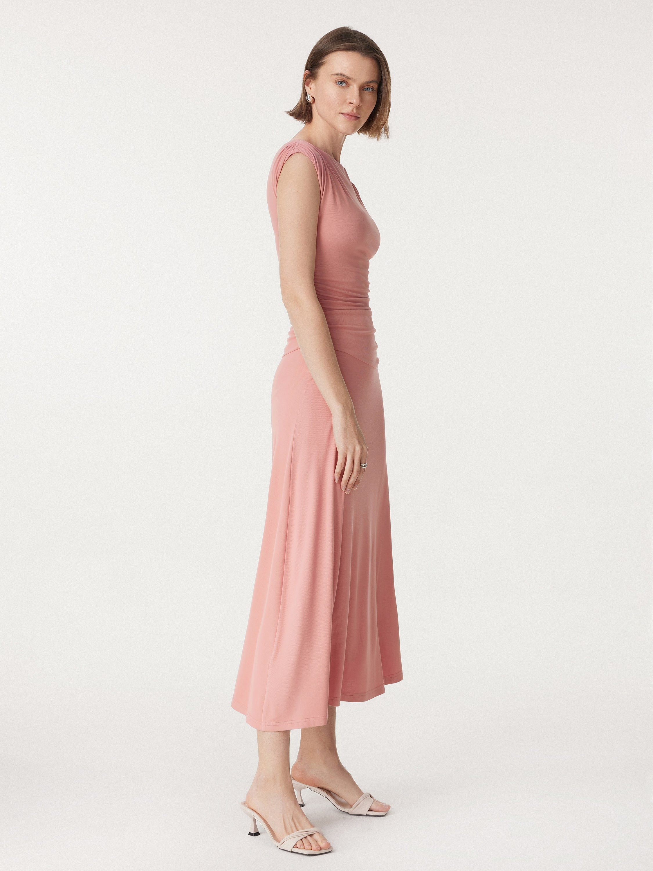 Breezy Cooling Side Ruched Maxi Dress