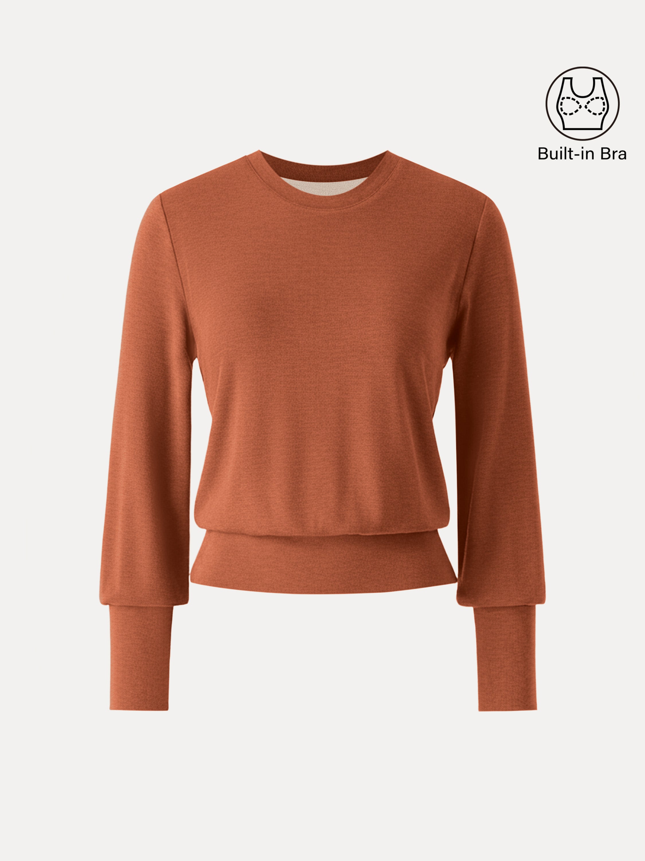 Elevated Crewneck Brushed Brami with Banded Hem