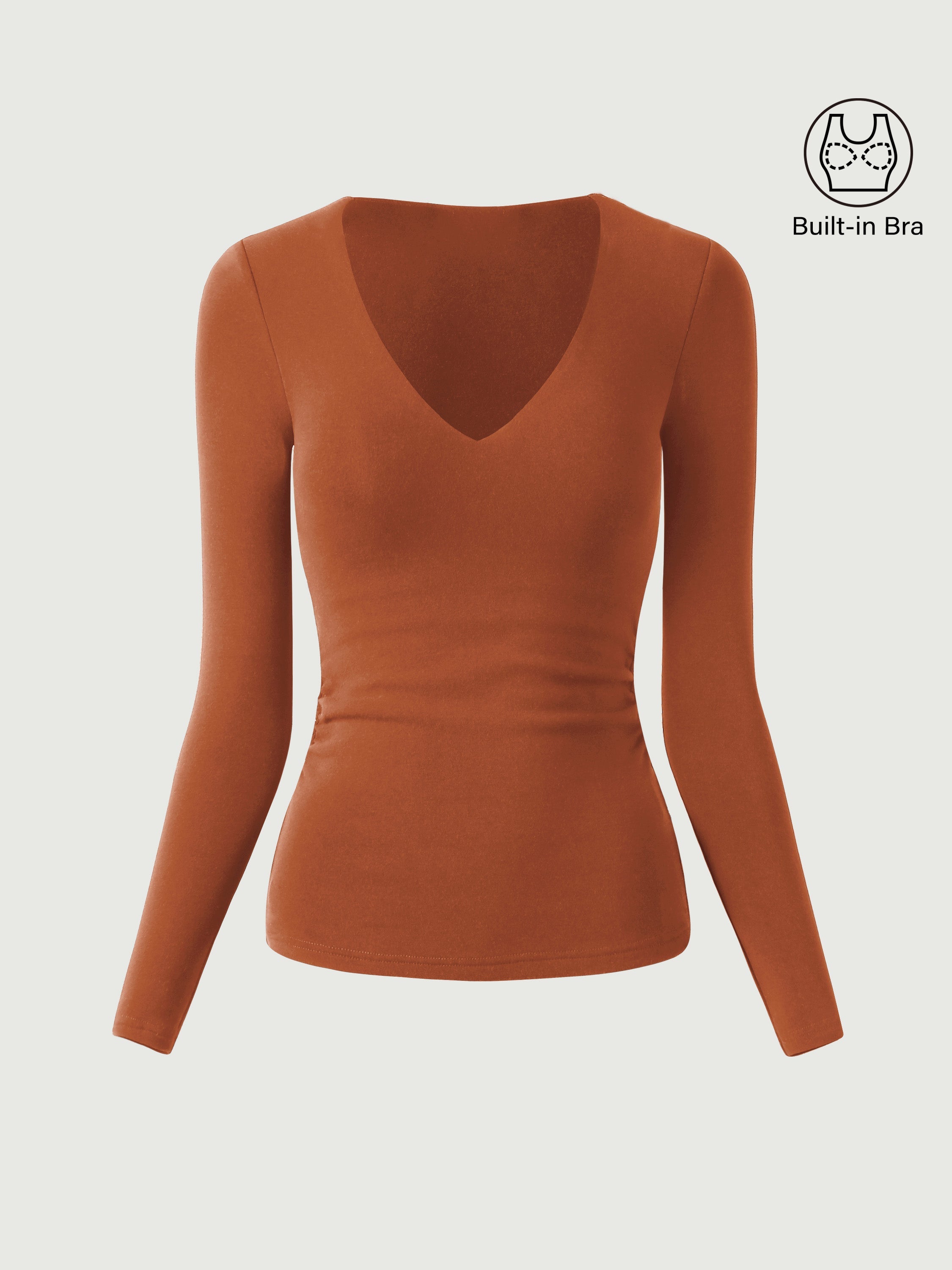 V-Neck Ruched Sides Brami Top