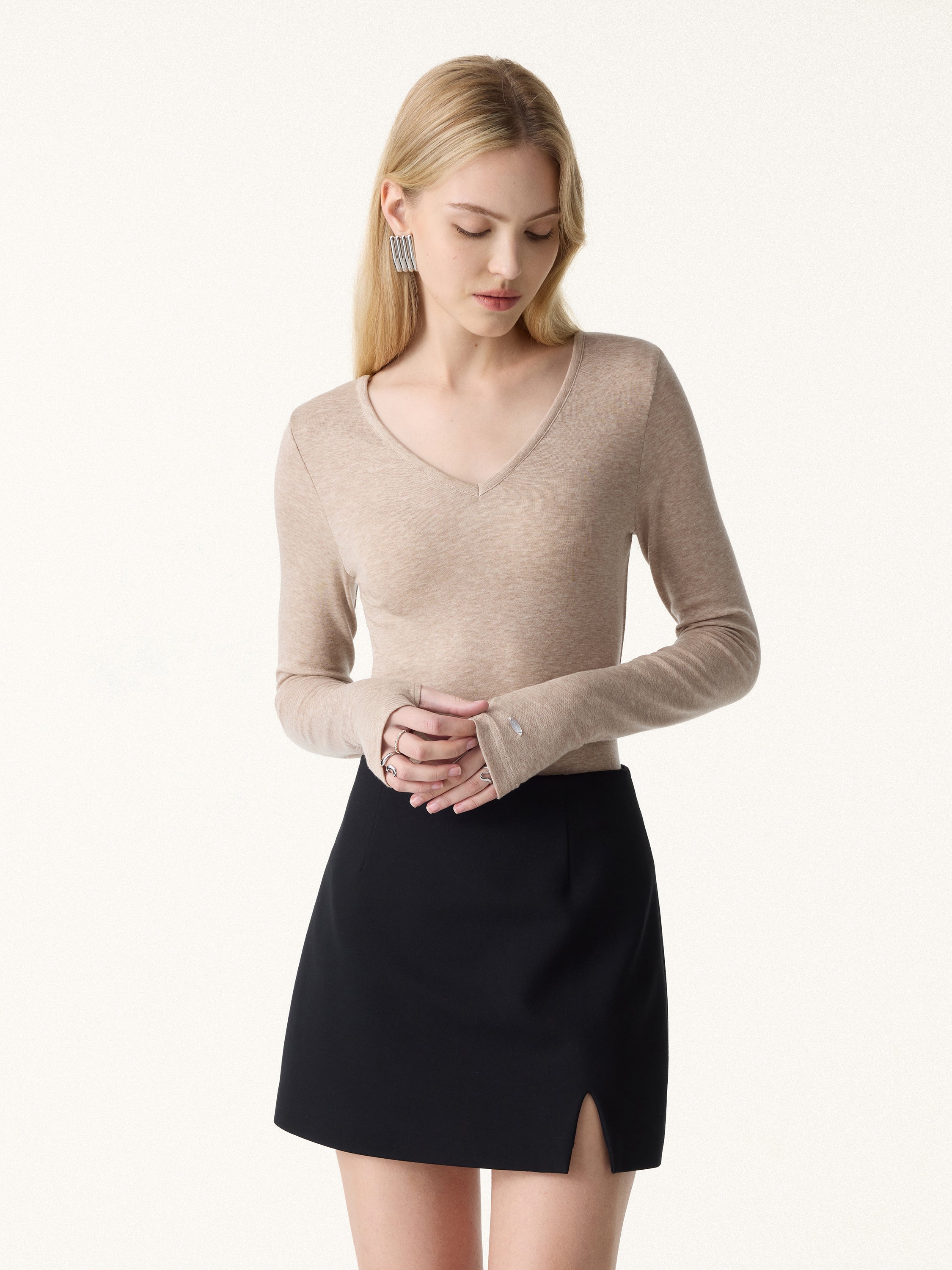 Non-Itch Lyocell Wool Multi-Wear Long Sleeve Top