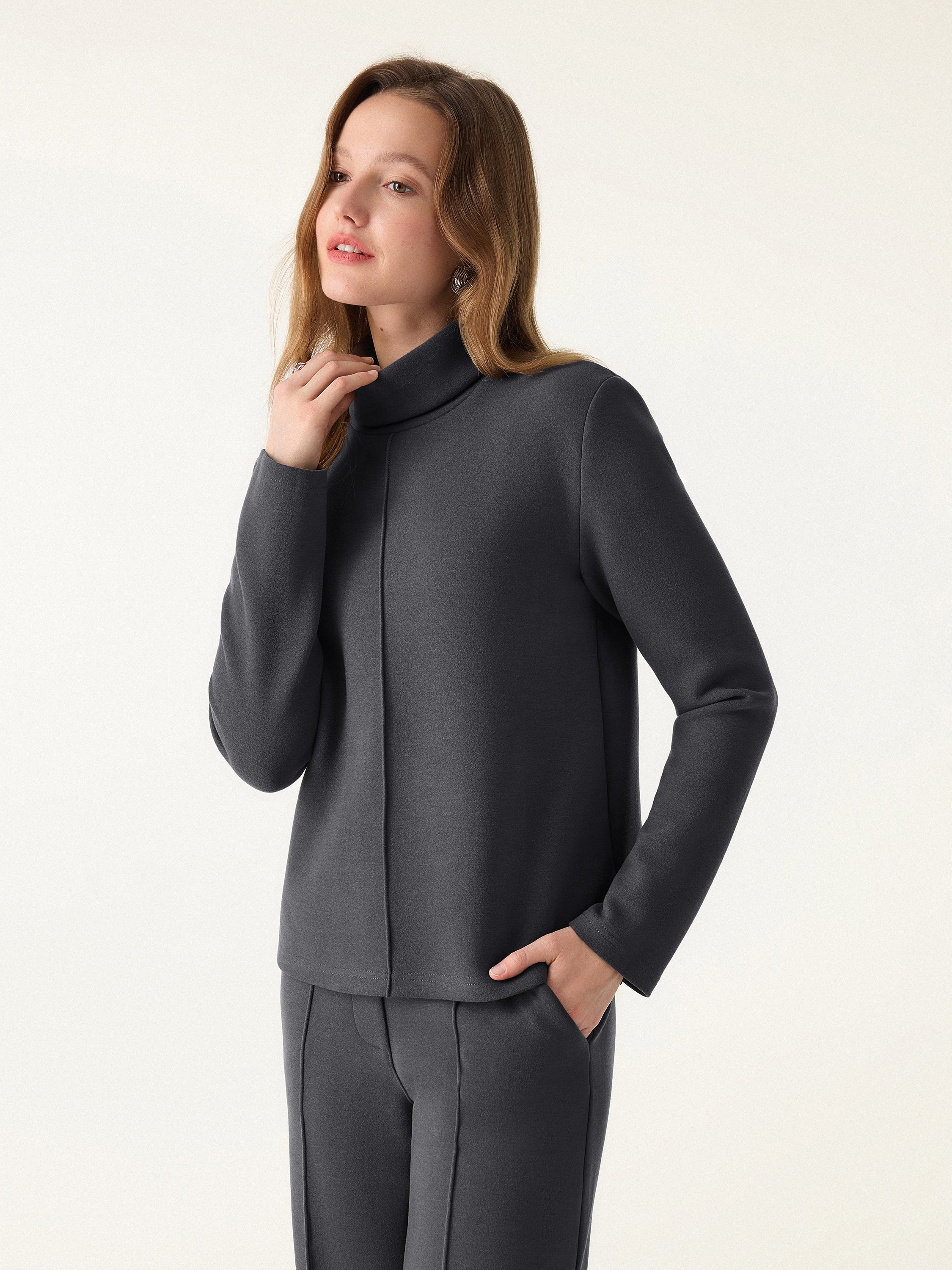 FuzzLuxe Turtleneck Long Sleeve Top