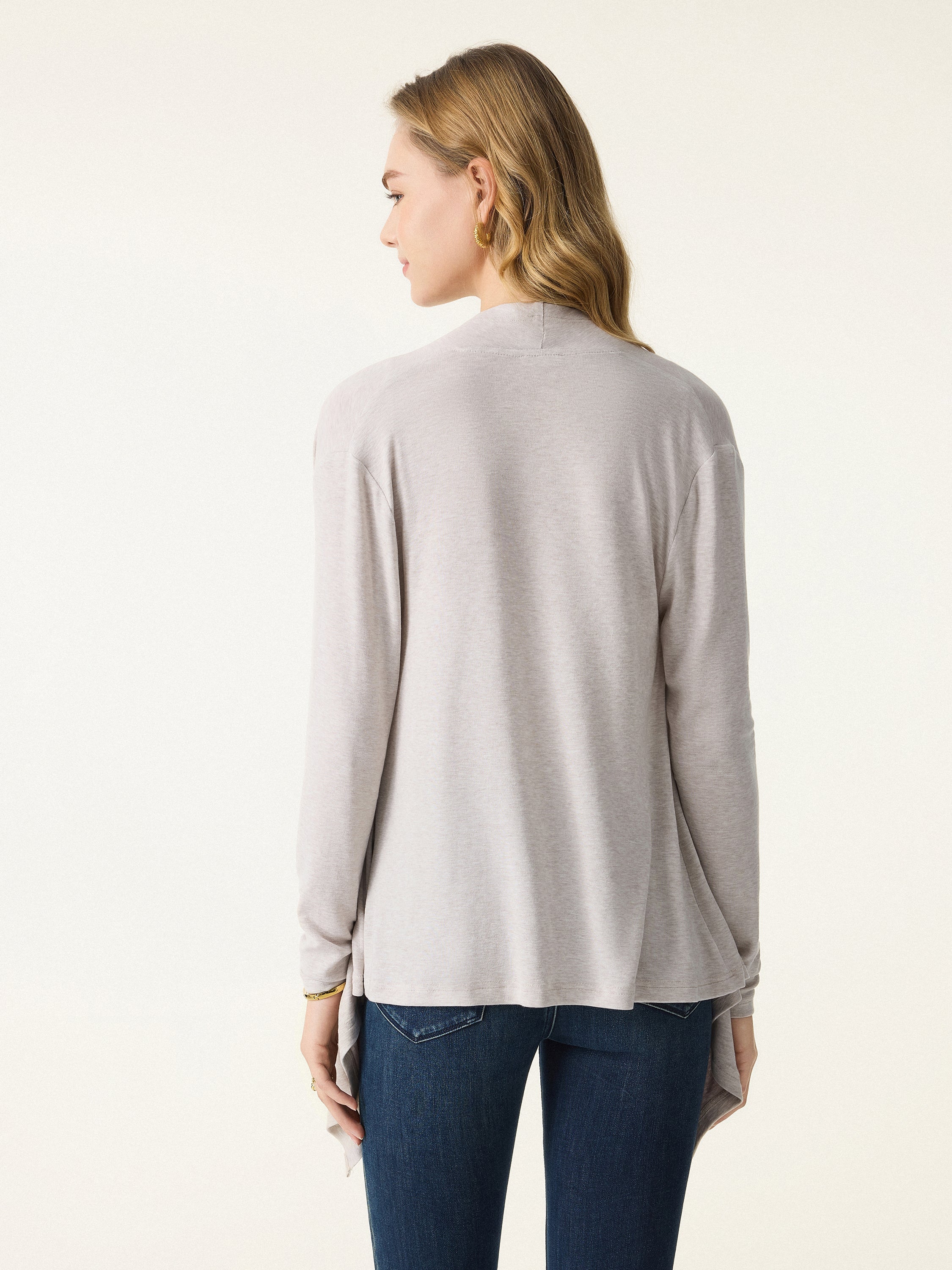 Soft Lyocell Wool Fluid Drape Cardigan