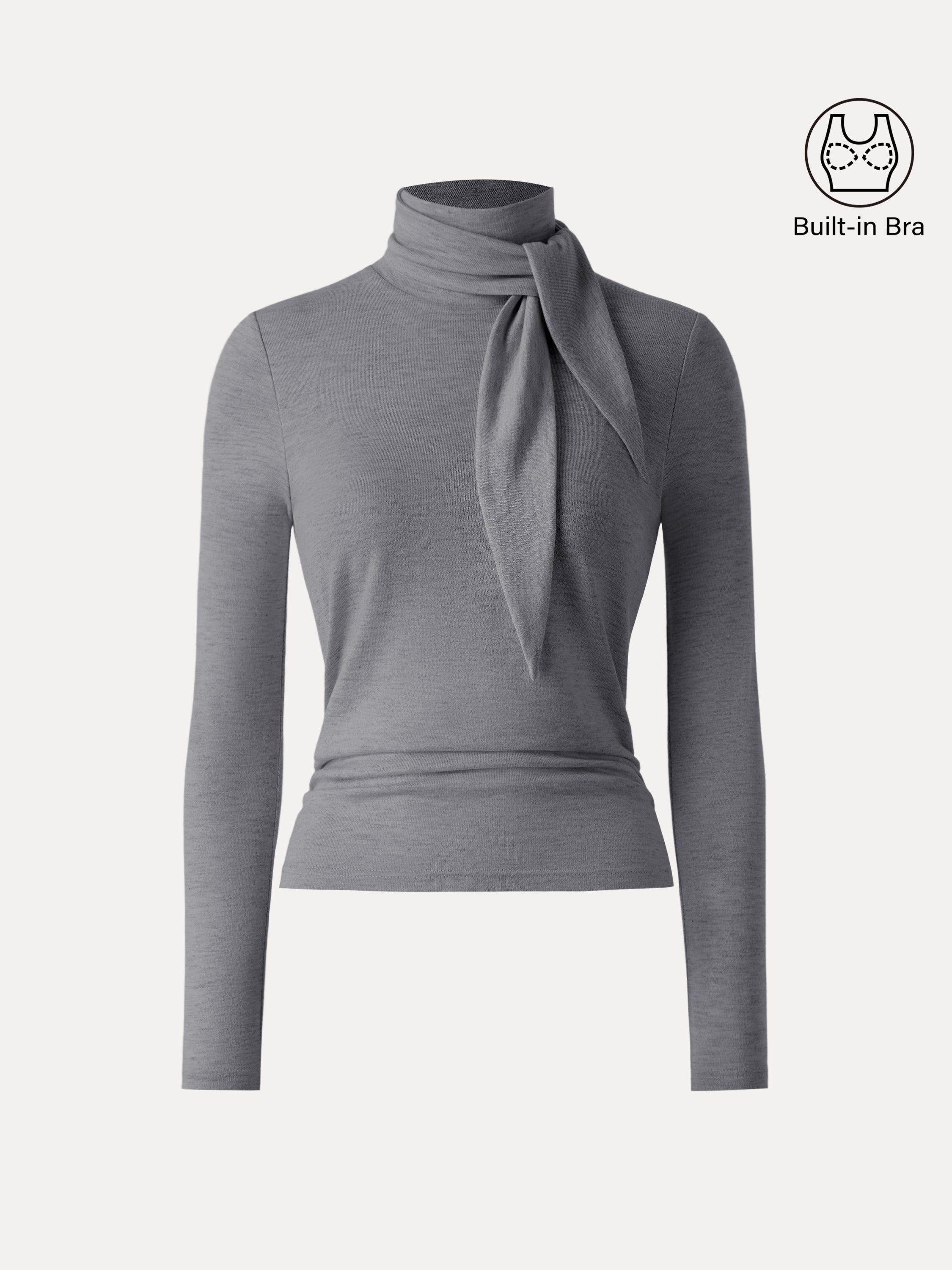 Ruched Long Sleeve Brami with Scarf