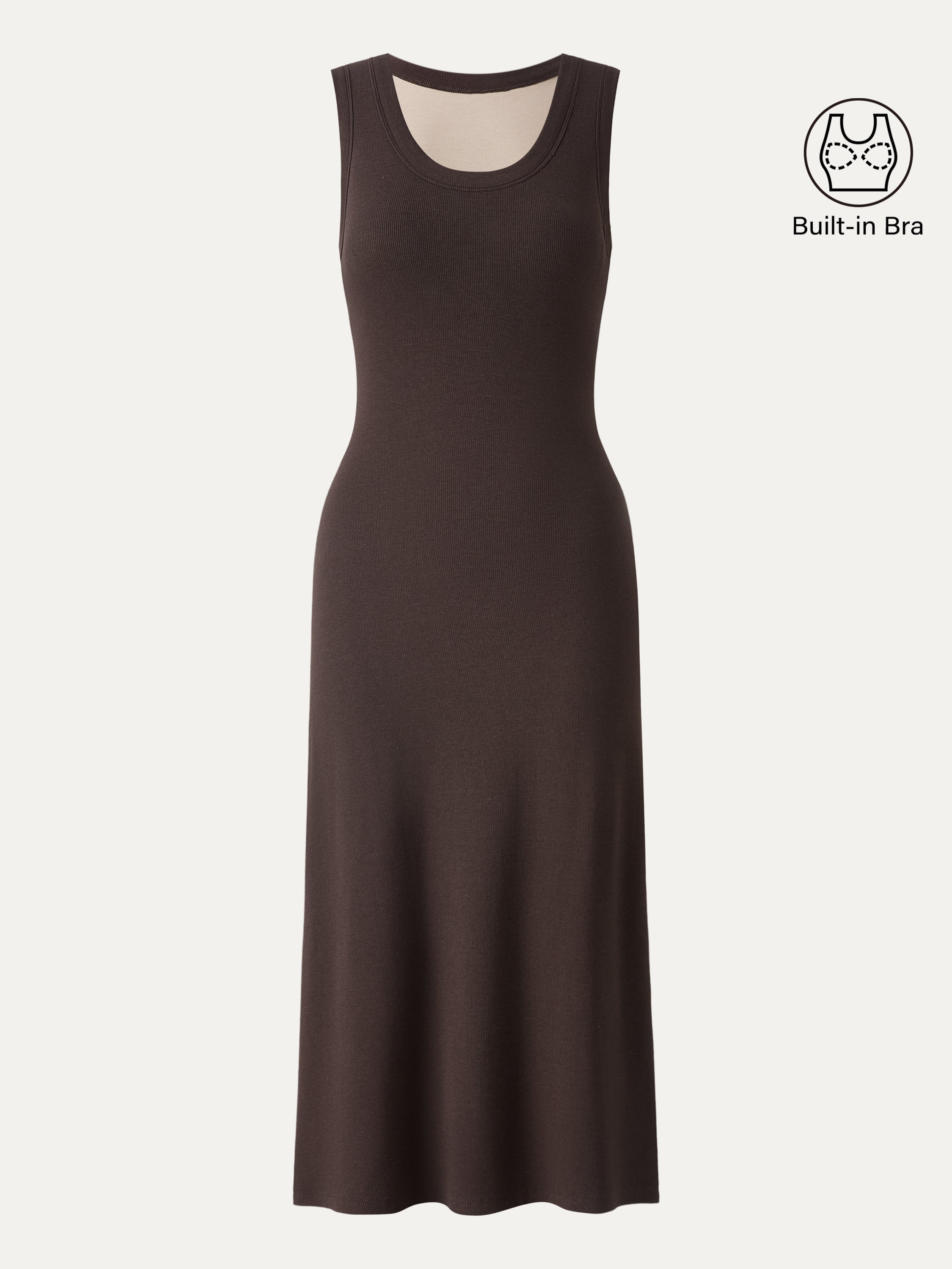 Cotton Viscose U-Neck Midi Brami Dress