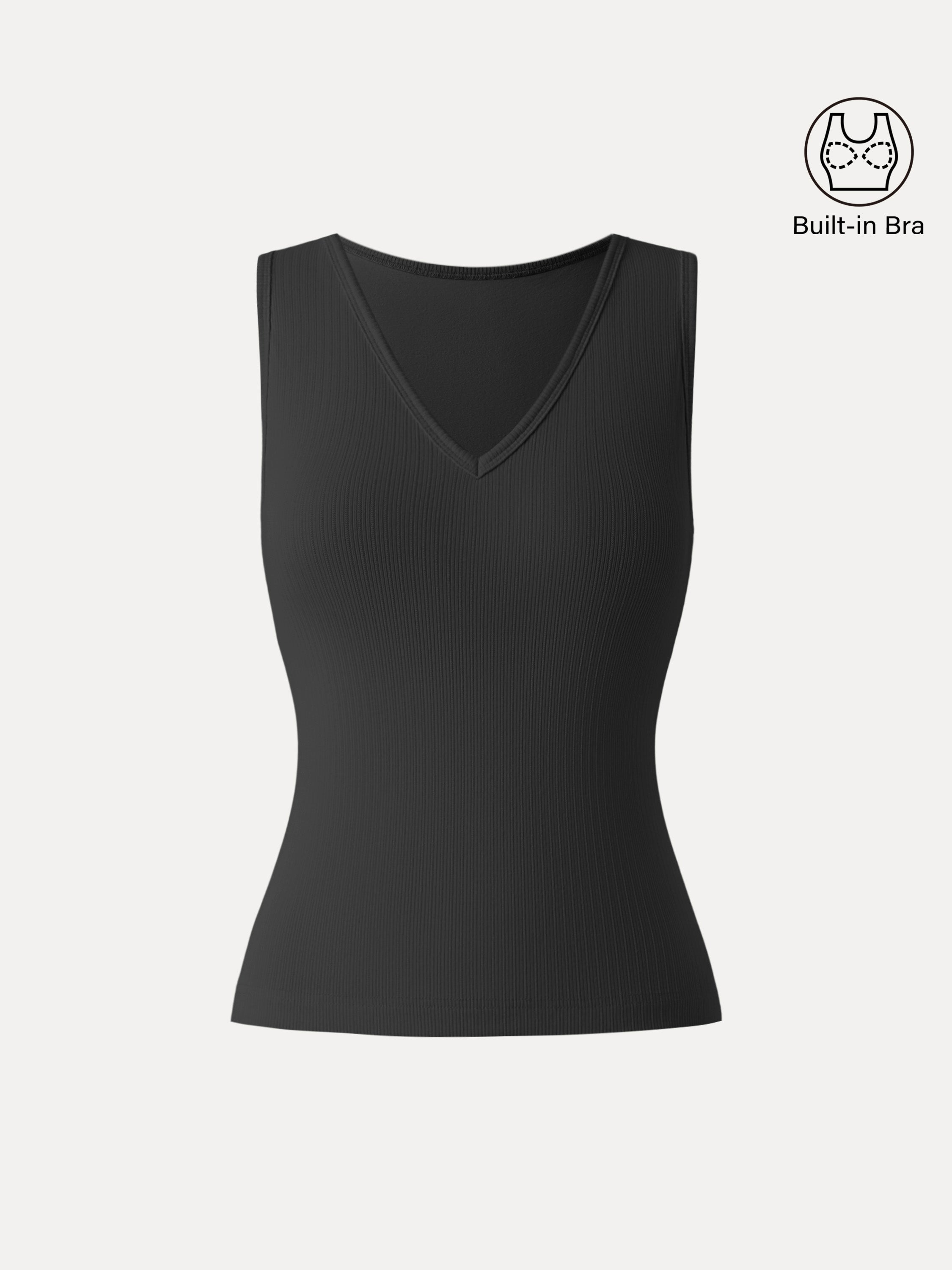 Stretch Cotton Pointelle V-neck Sleeveless Brami Tank