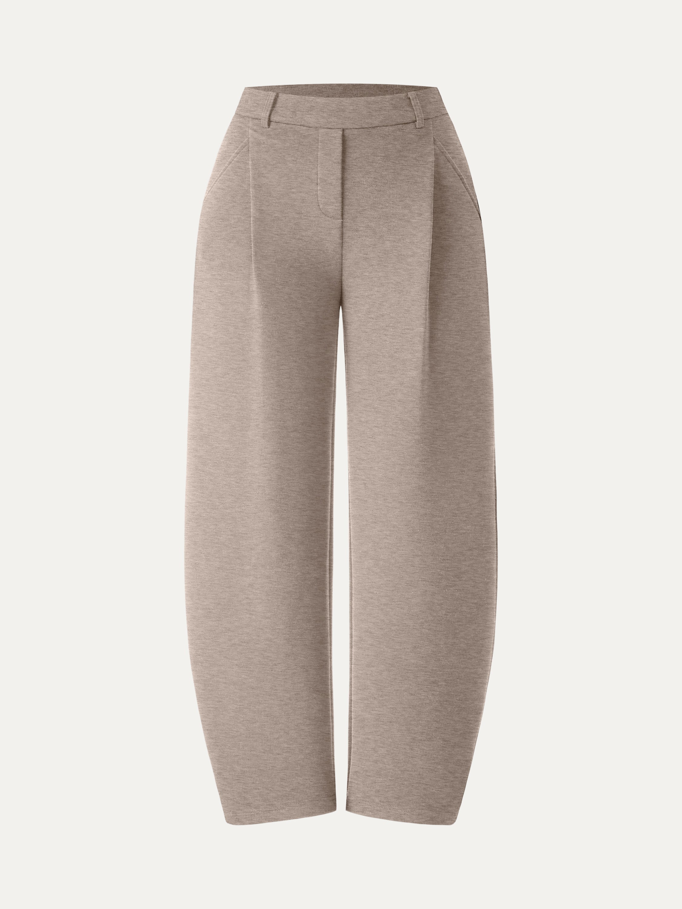 Cozy Knit Mid Rise Barrel Leg Pull-on Pants
