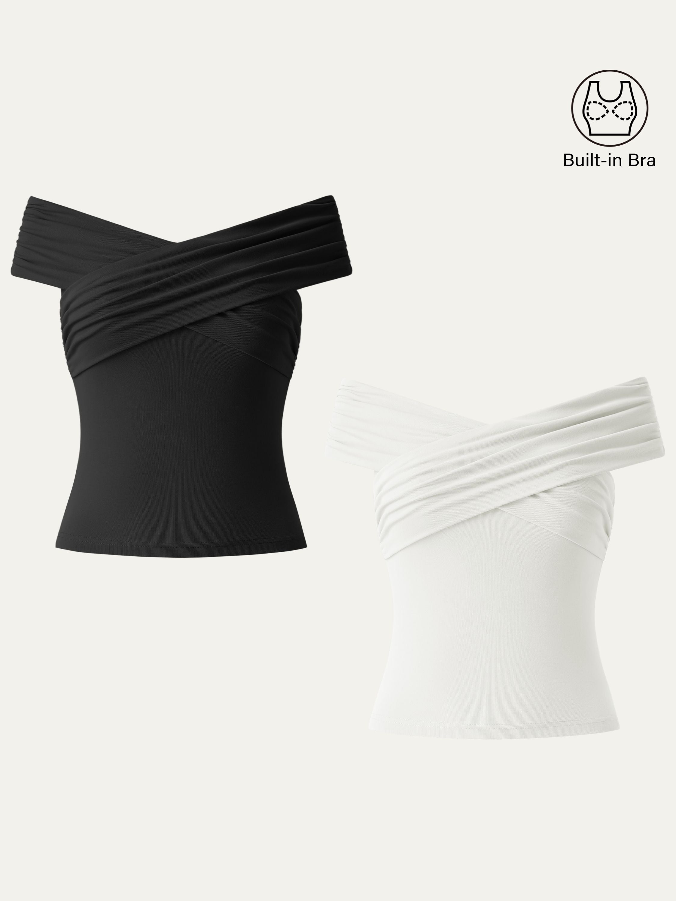 Criss Cross Off Shoulder New Airy Brami Top