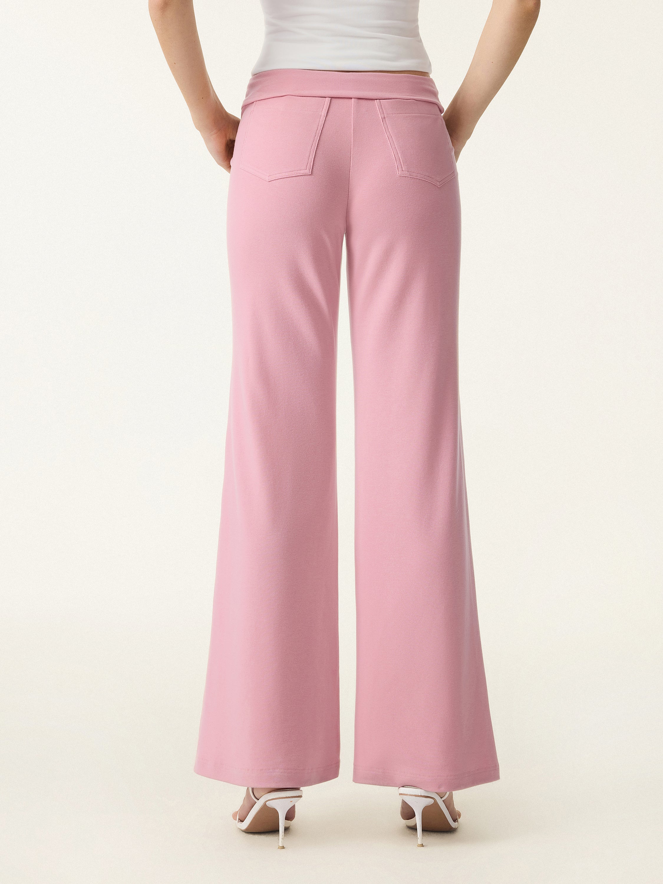Petite Lyocell Wool Low Rise Pull-on Flared Pants