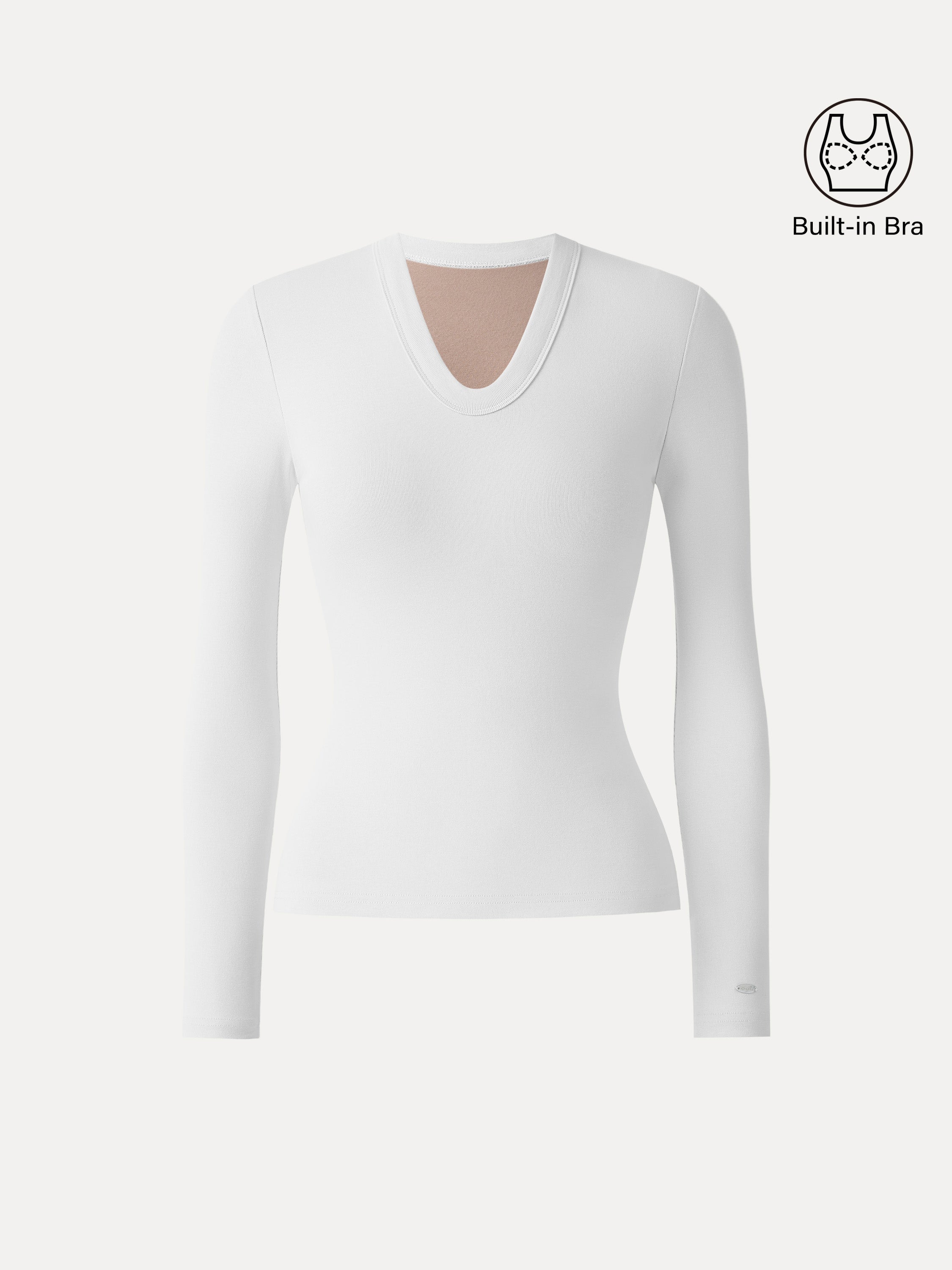 Cotton Lyocell Oval V-Neck Long Sleeve Brami