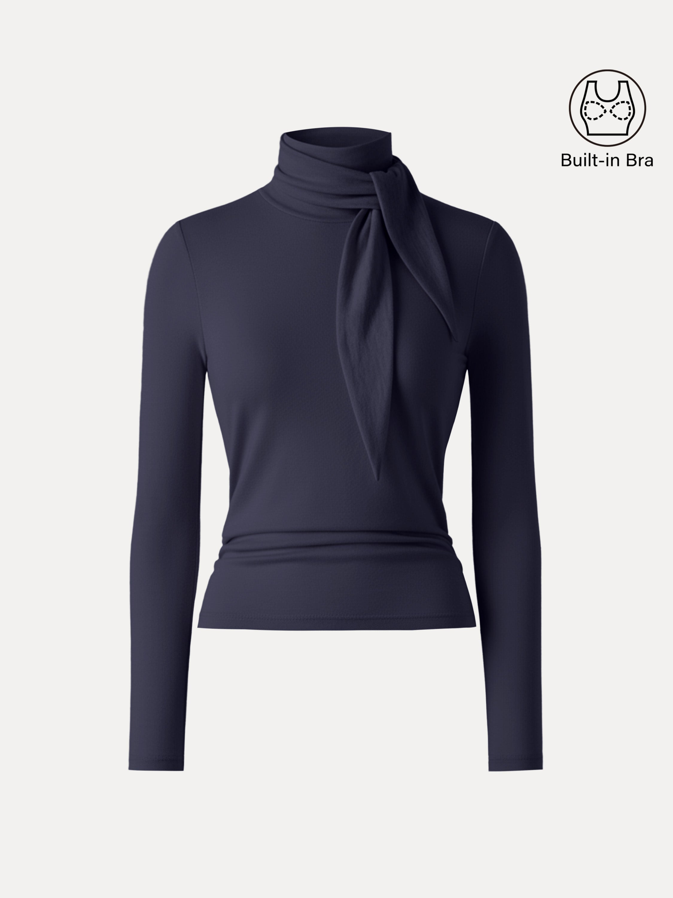 Ruched Long Sleeve Brami with Scarf