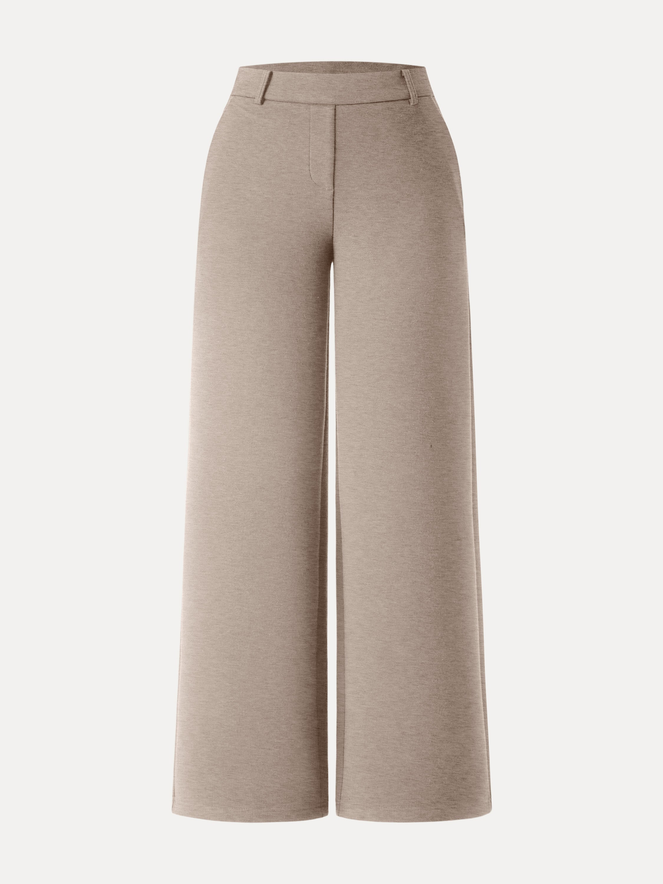 Stretchy Mid Rise Straight Leg Pull-on Pants with Pockets